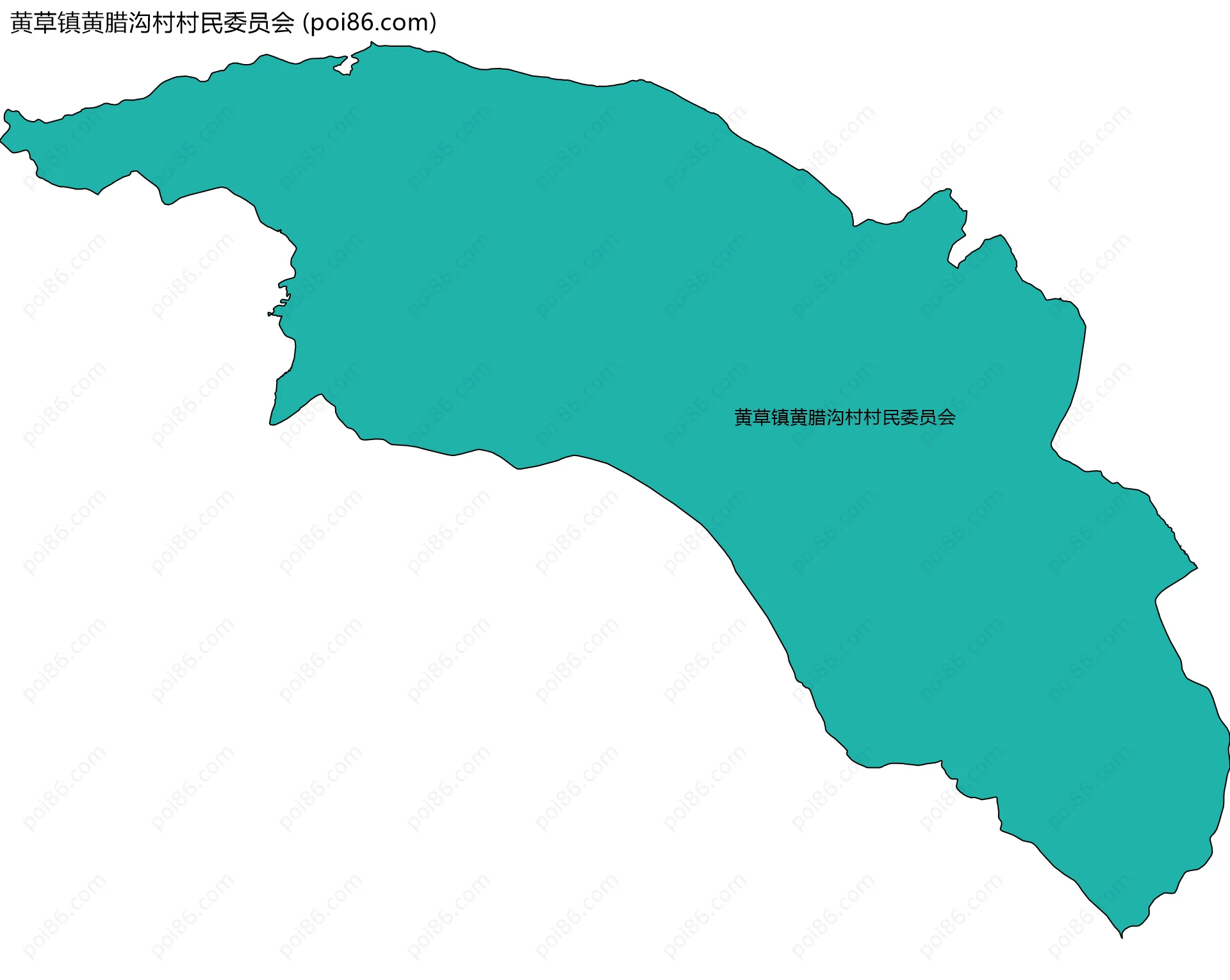 黄草镇黄腊沟村村民委员会边界地图
