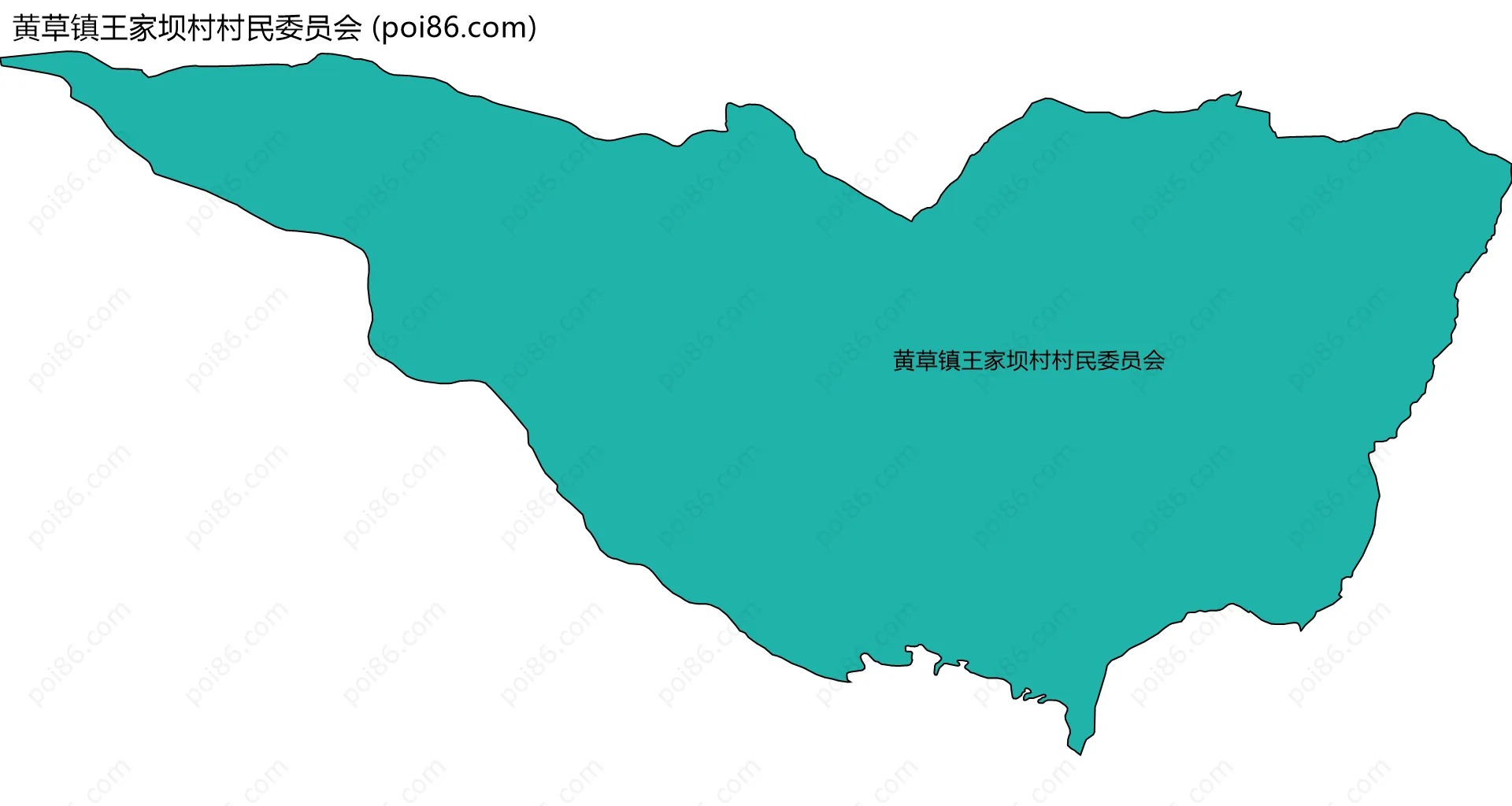 黄草镇王家坝村村民委员会边界地图