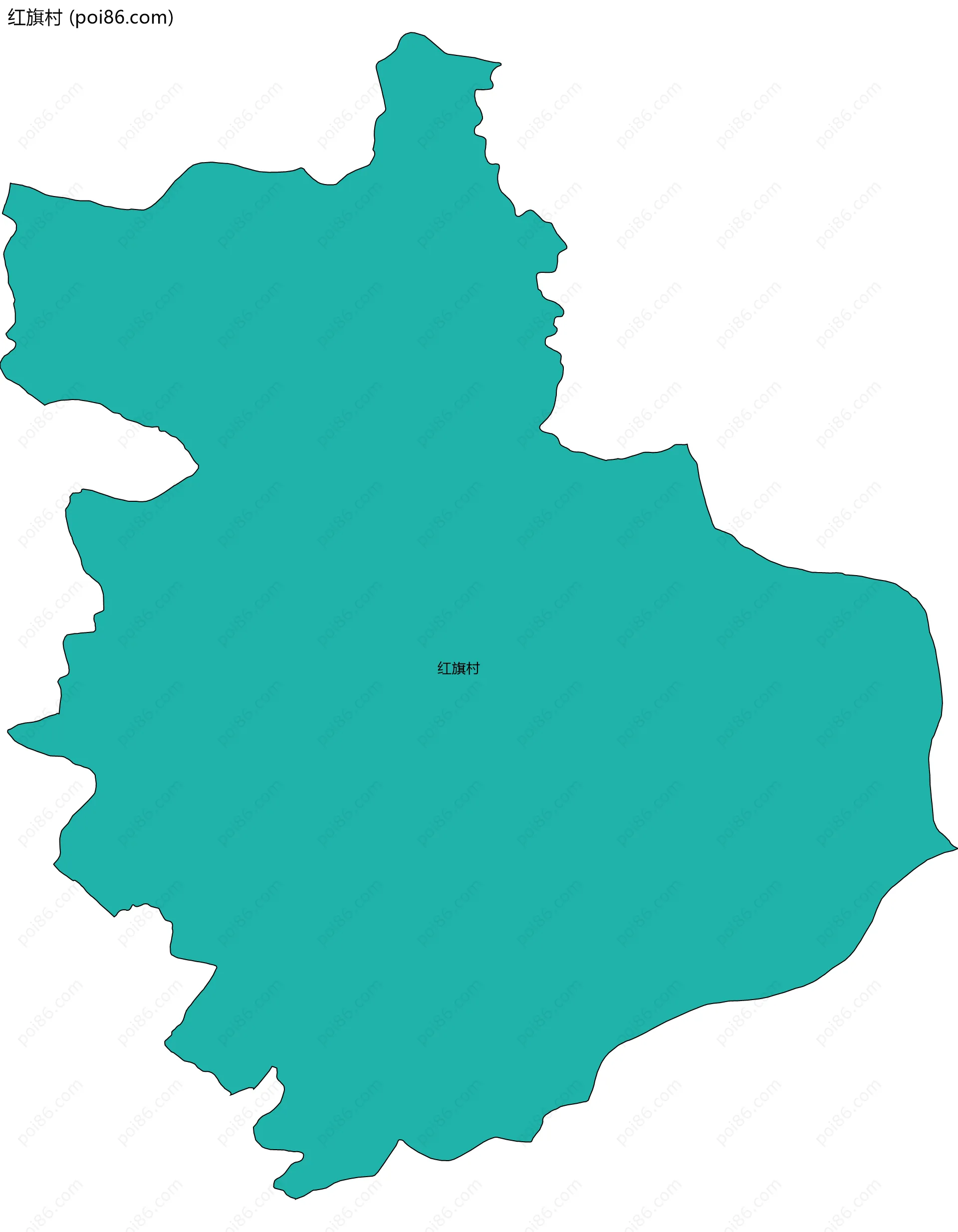 红旗村边界地图