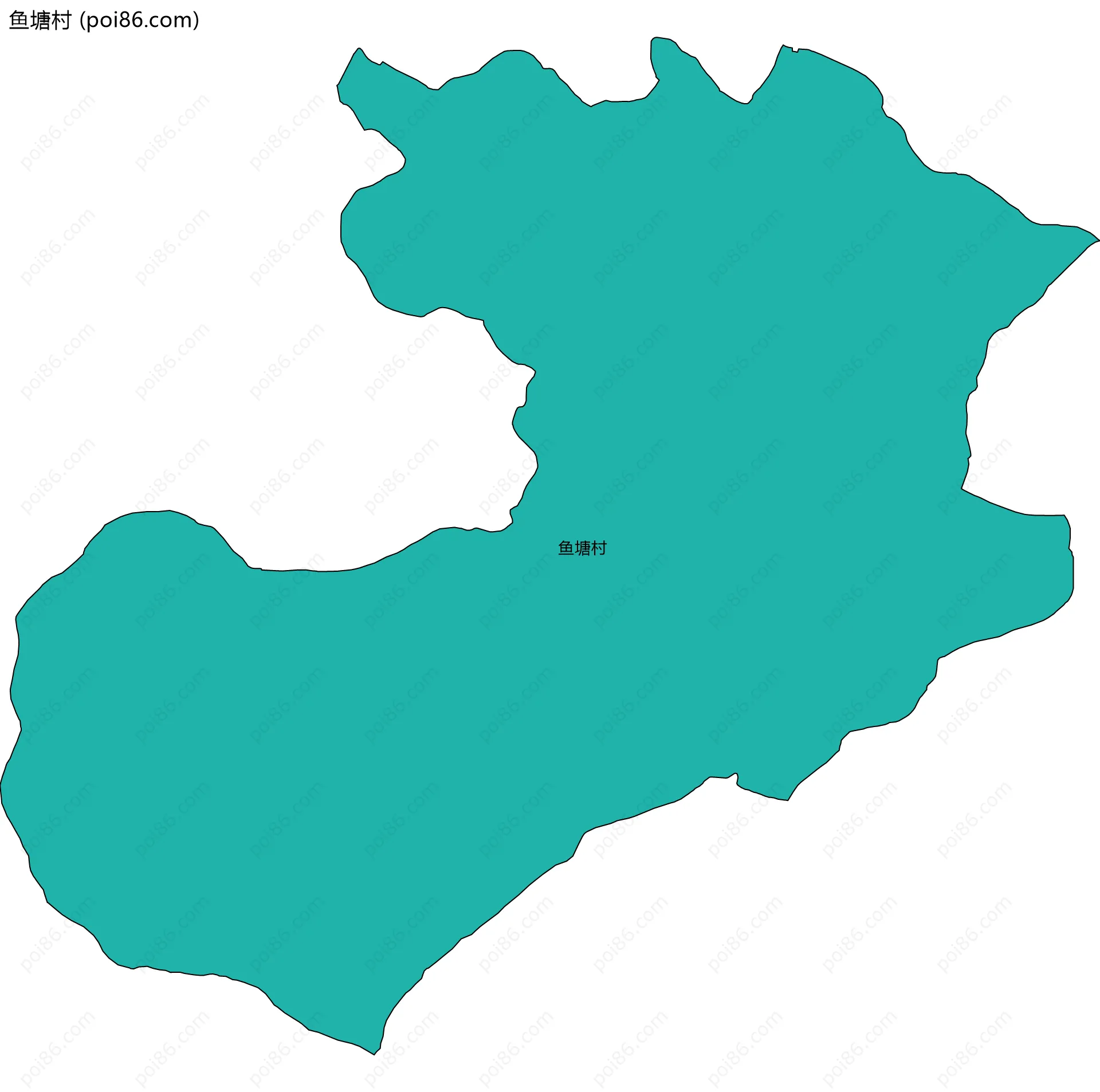 鱼塘村边界地图