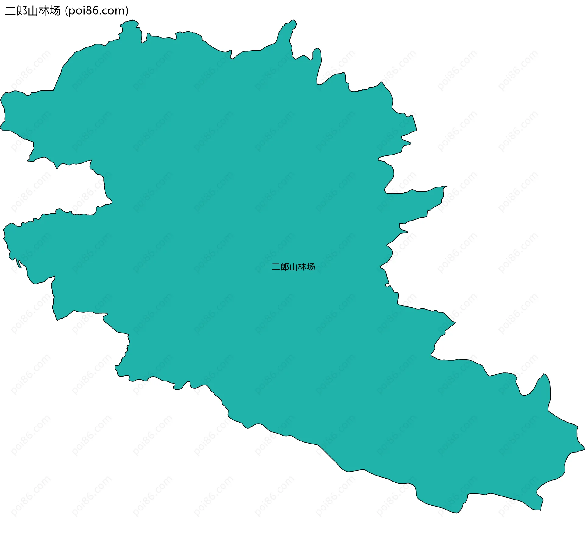 二郎山林场边界地图
