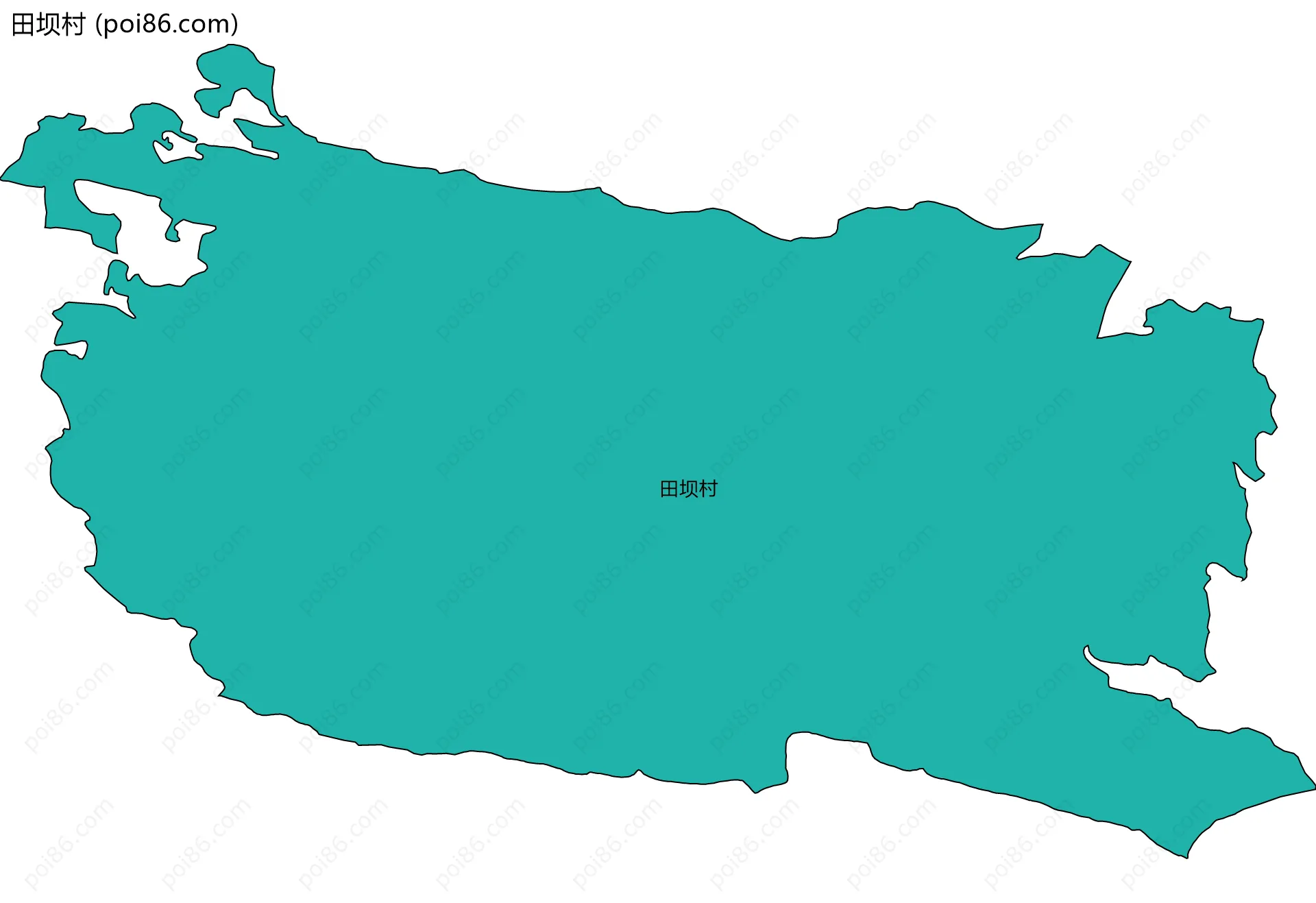 田坝村边界地图