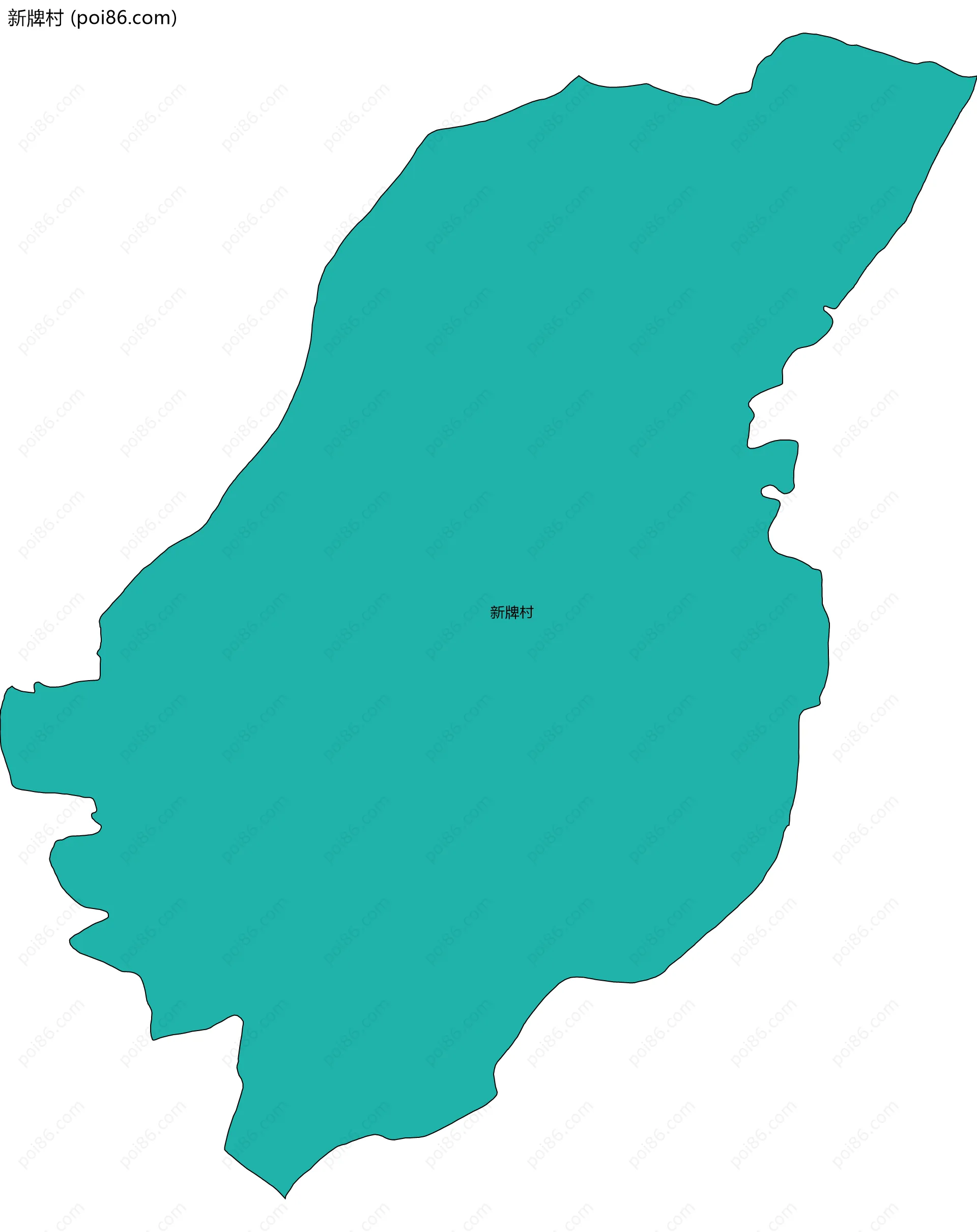 新牌村边界地图