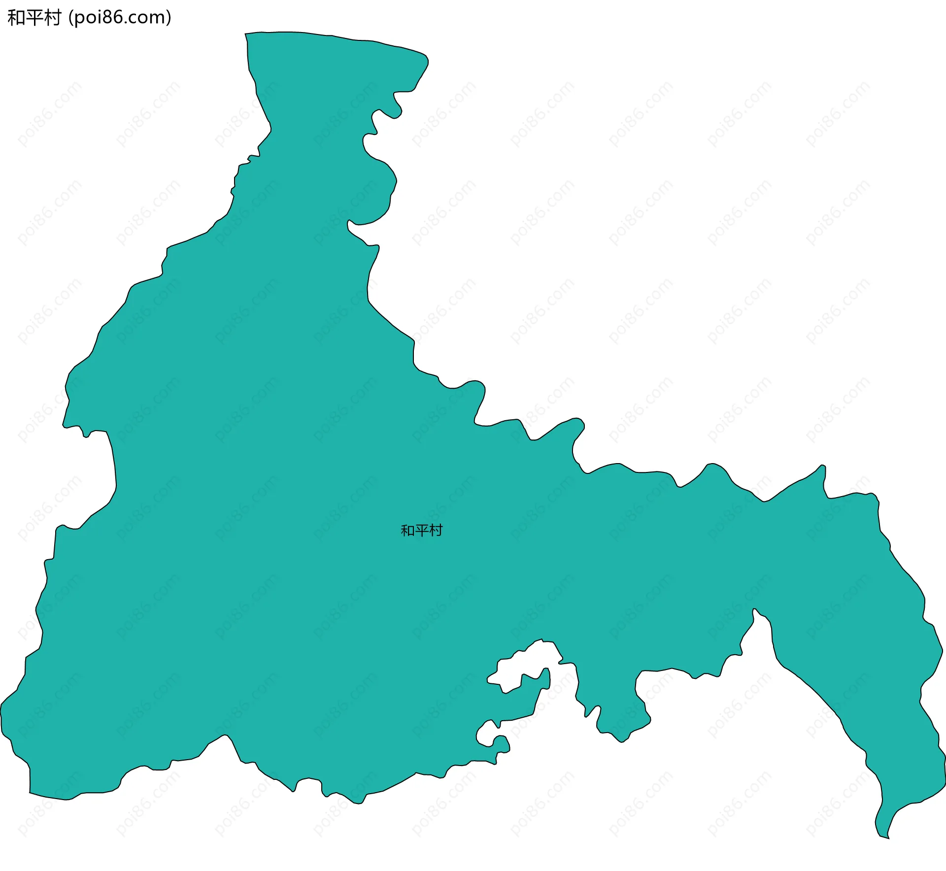 和平村边界地图