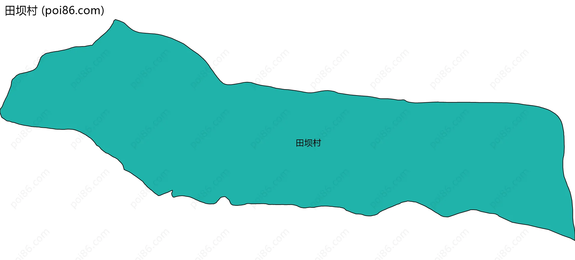 田坝村边界地图