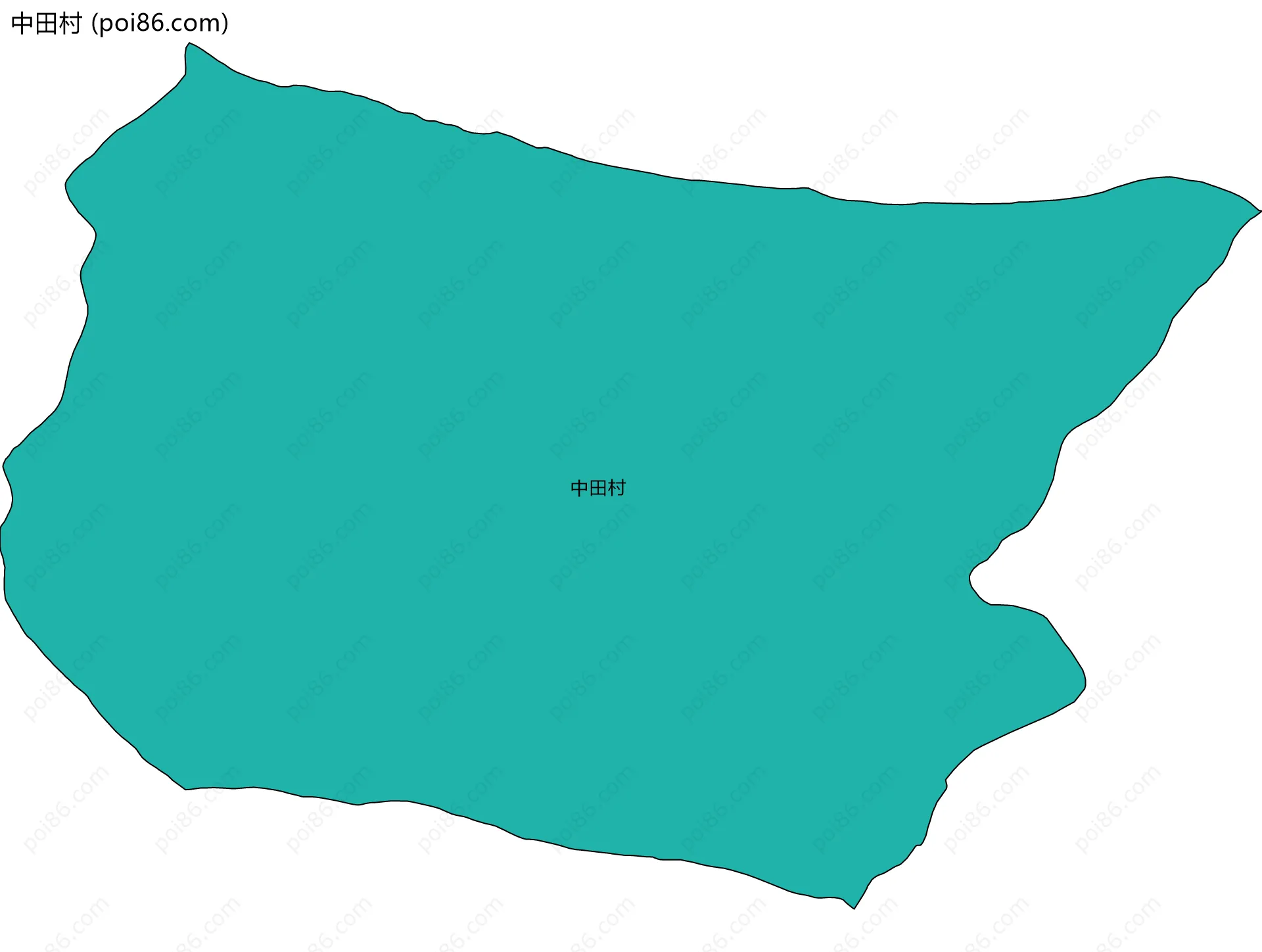 中田村边界地图