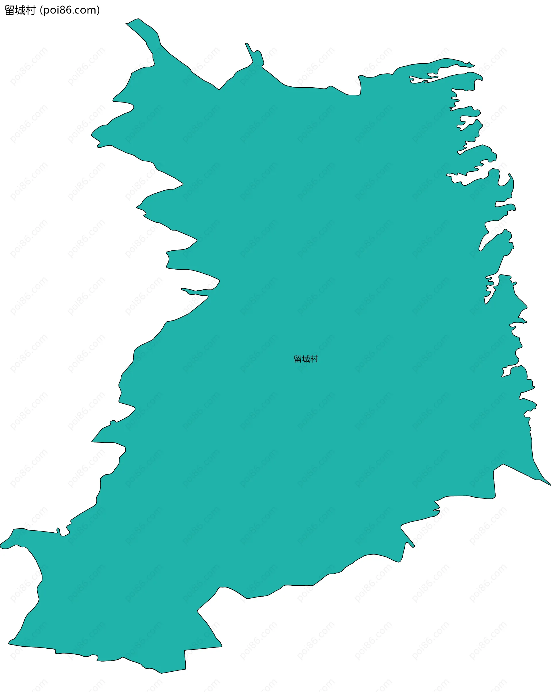 留城村边界地图