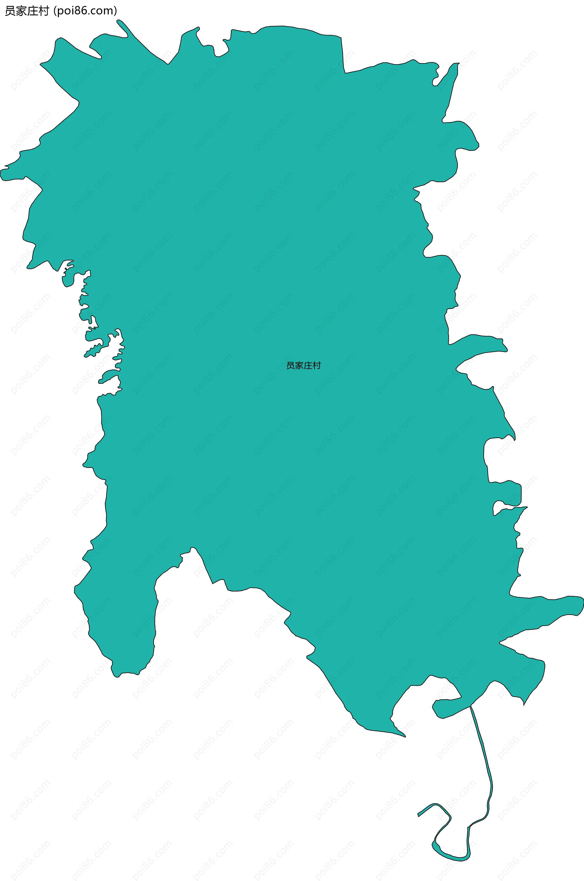 员家庄村边界地图