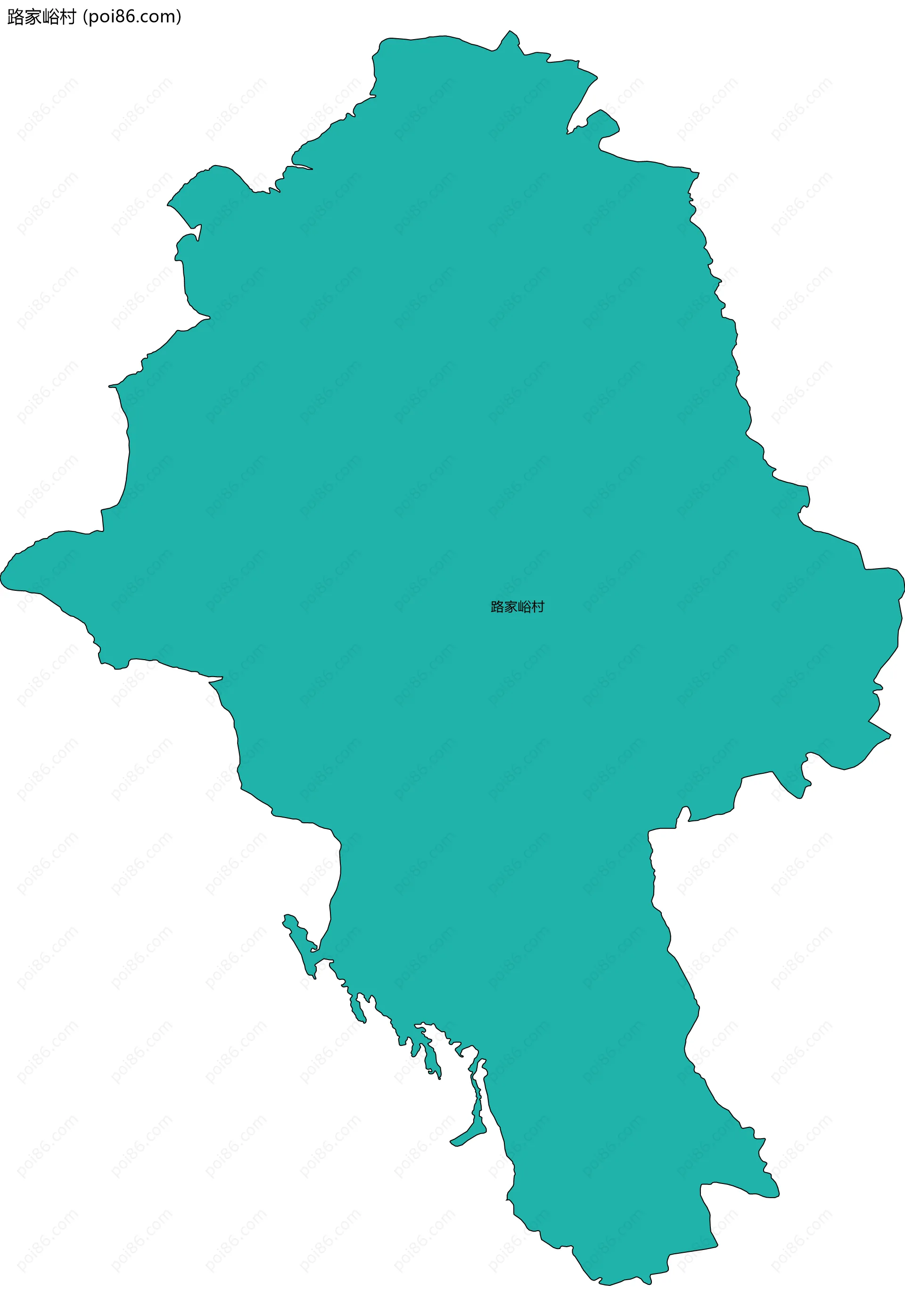 路家峪村边界地图