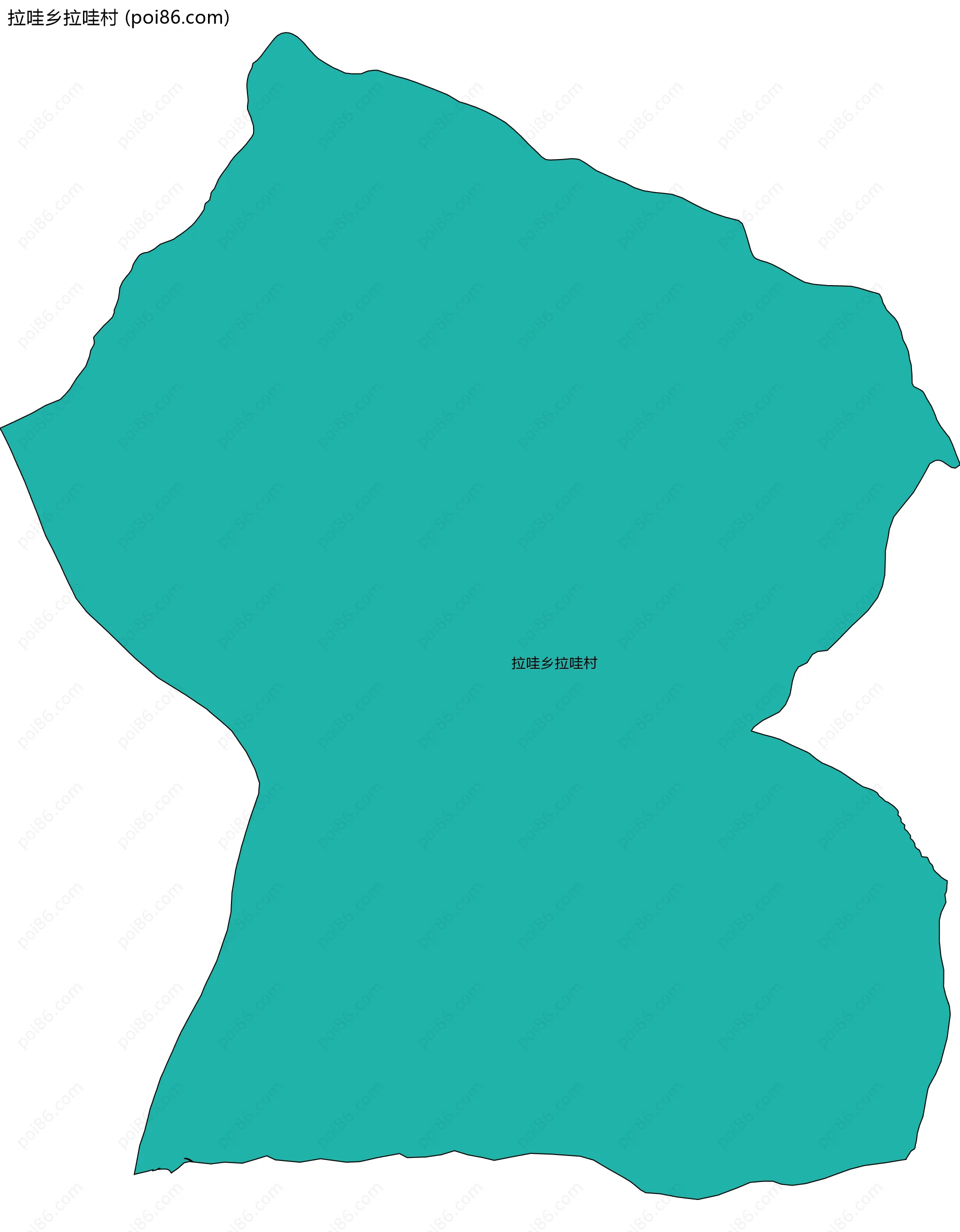 拉哇乡拉哇村边界地图