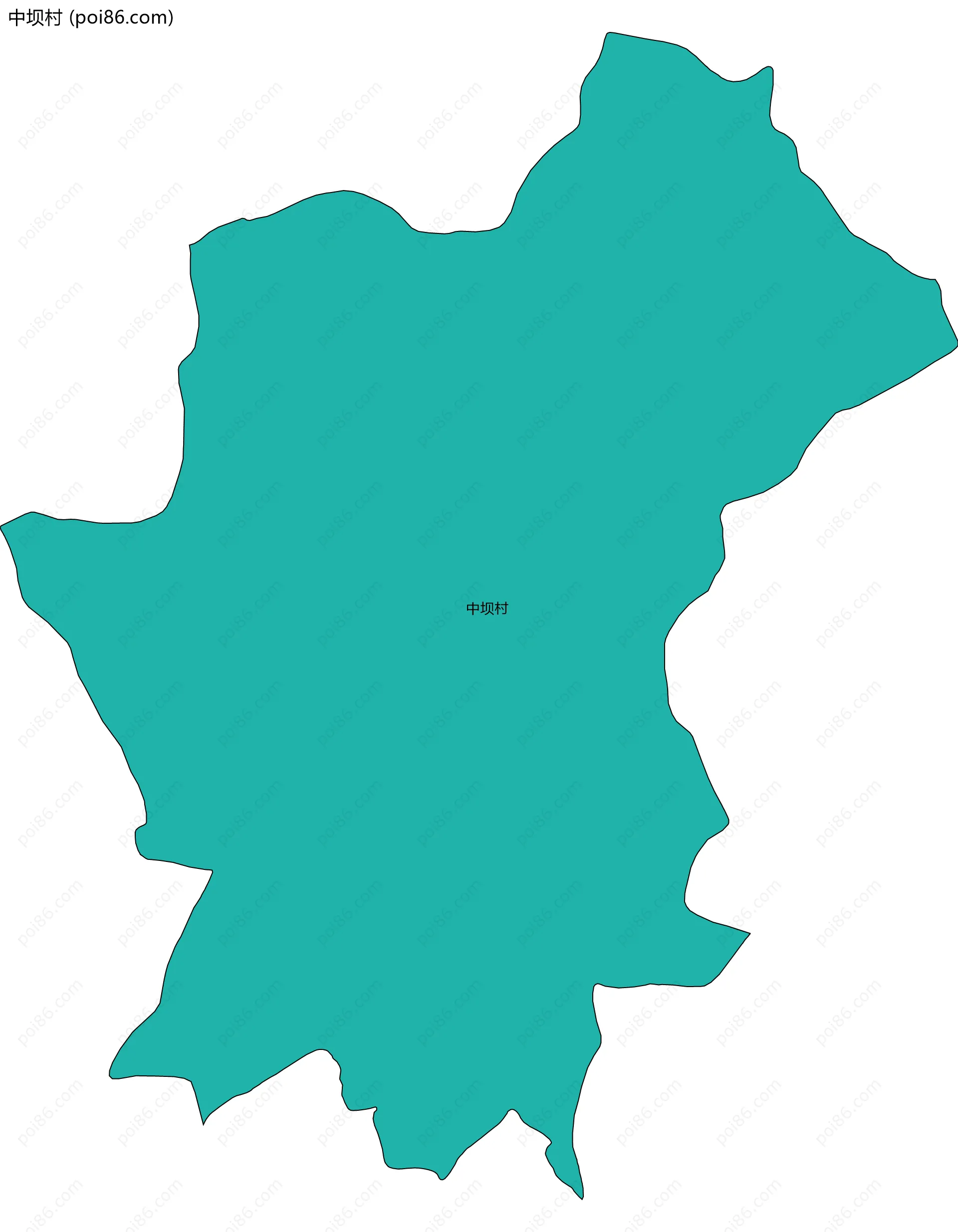 中坝村边界地图