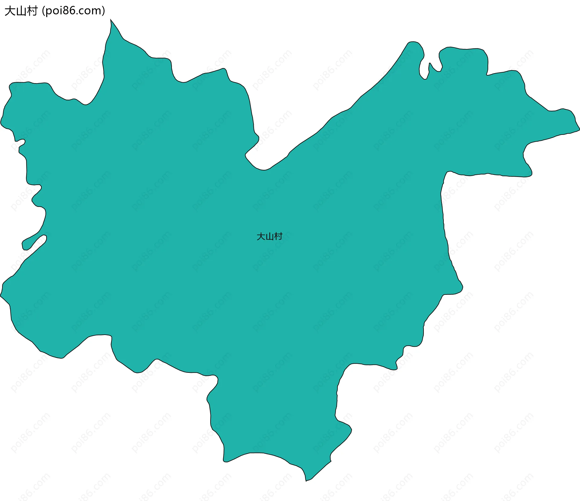 大山村边界地图