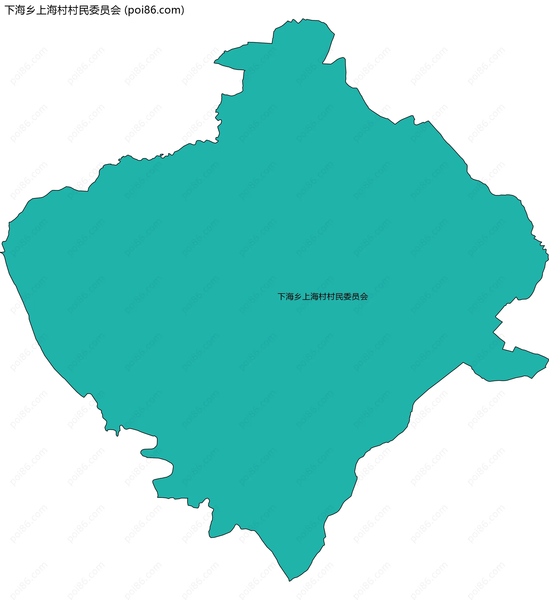 下海乡上海村村民委员会边界地图