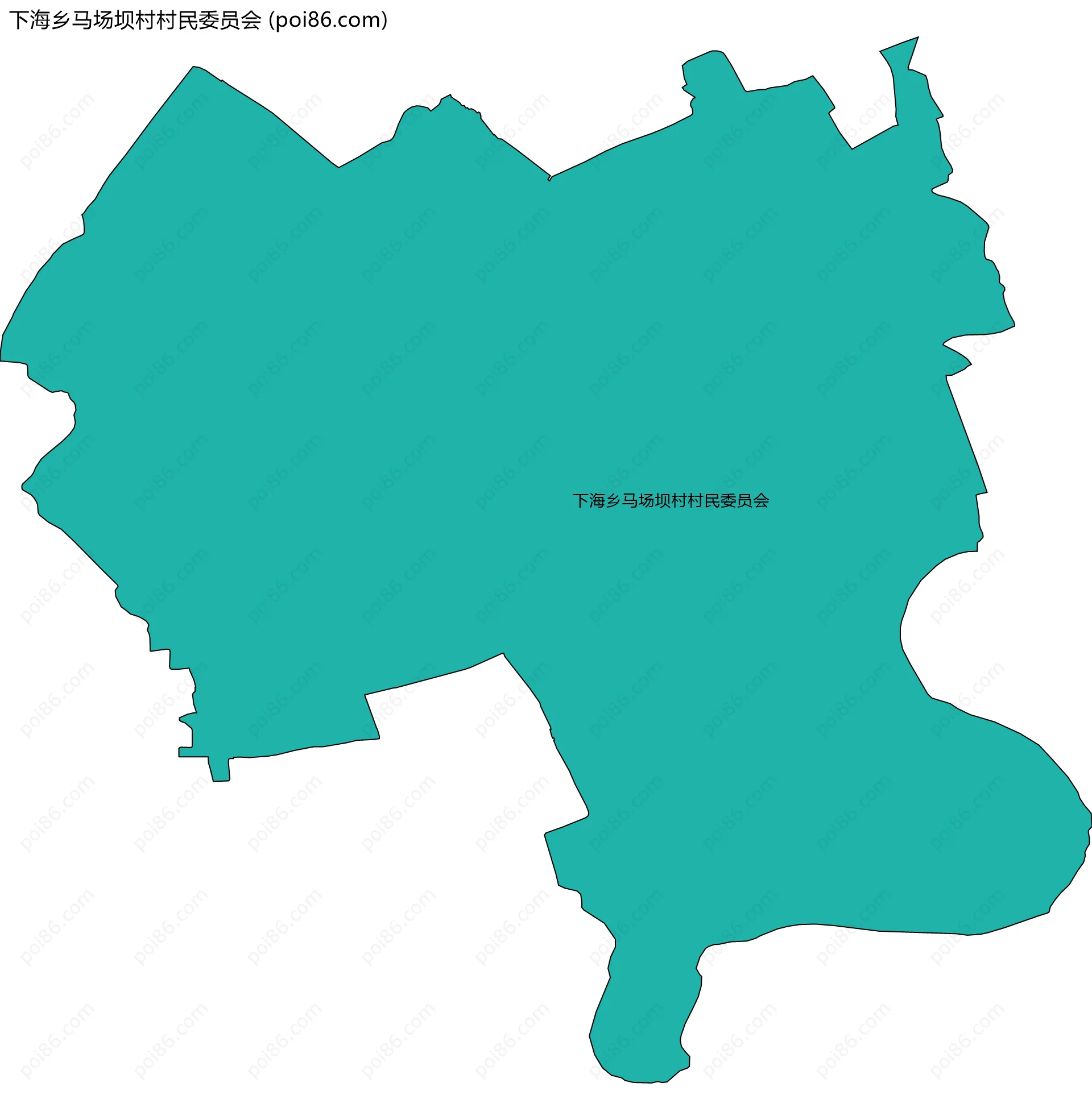 下海乡马场坝村村民委员会边界地图