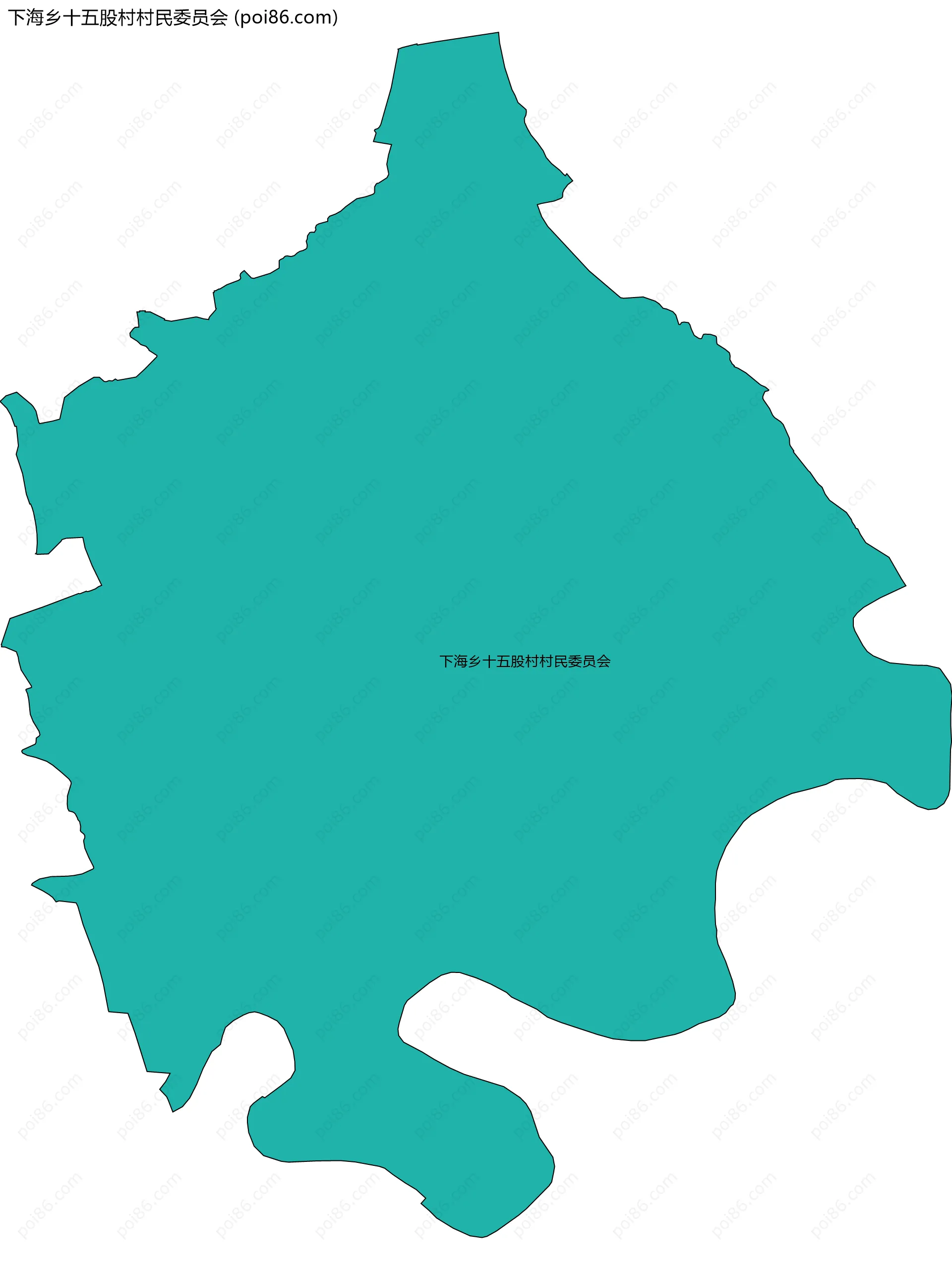下海乡十五股村村民委员会边界地图
