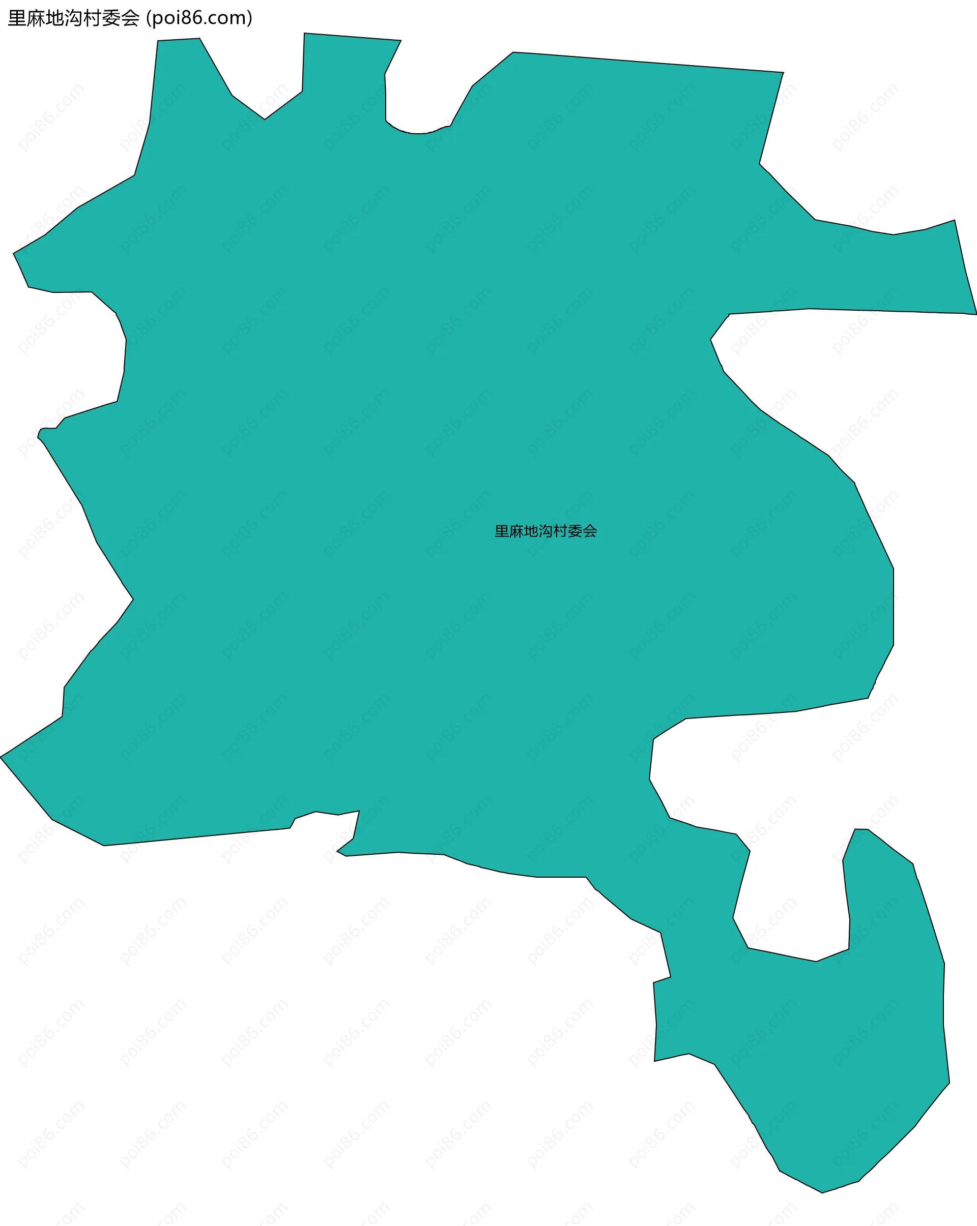 里麻地沟村委会边界地图