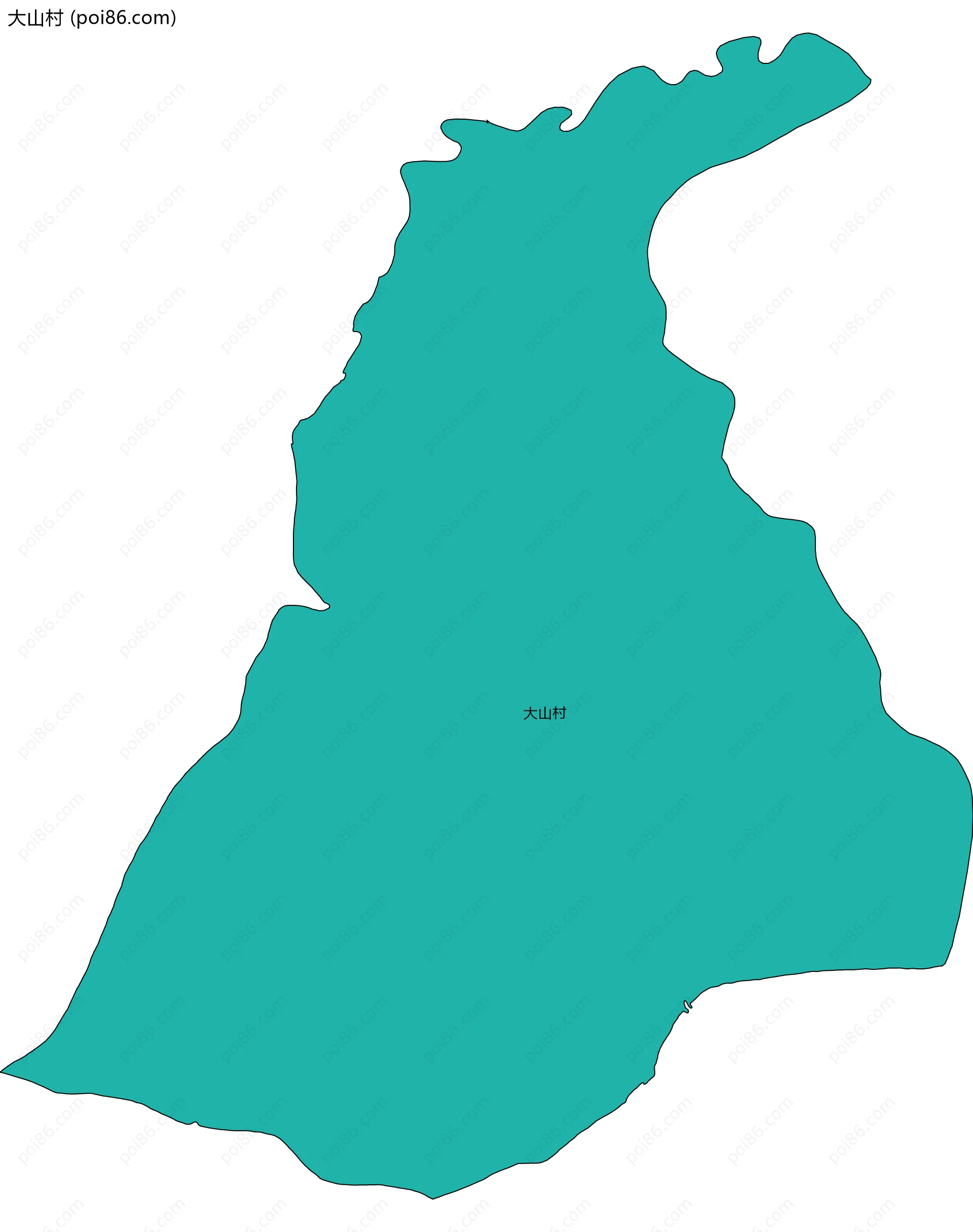 大山村边界地图