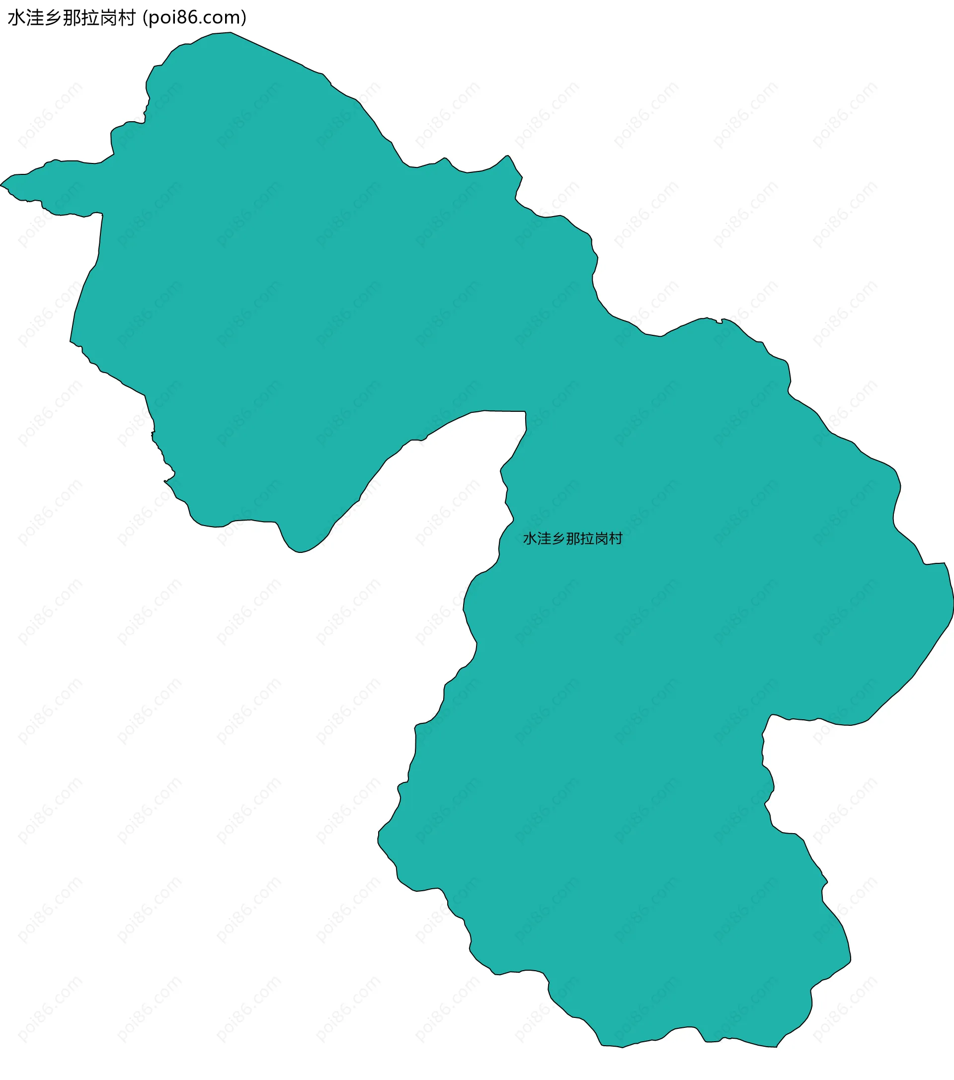 水洼乡那拉岗村边界地图