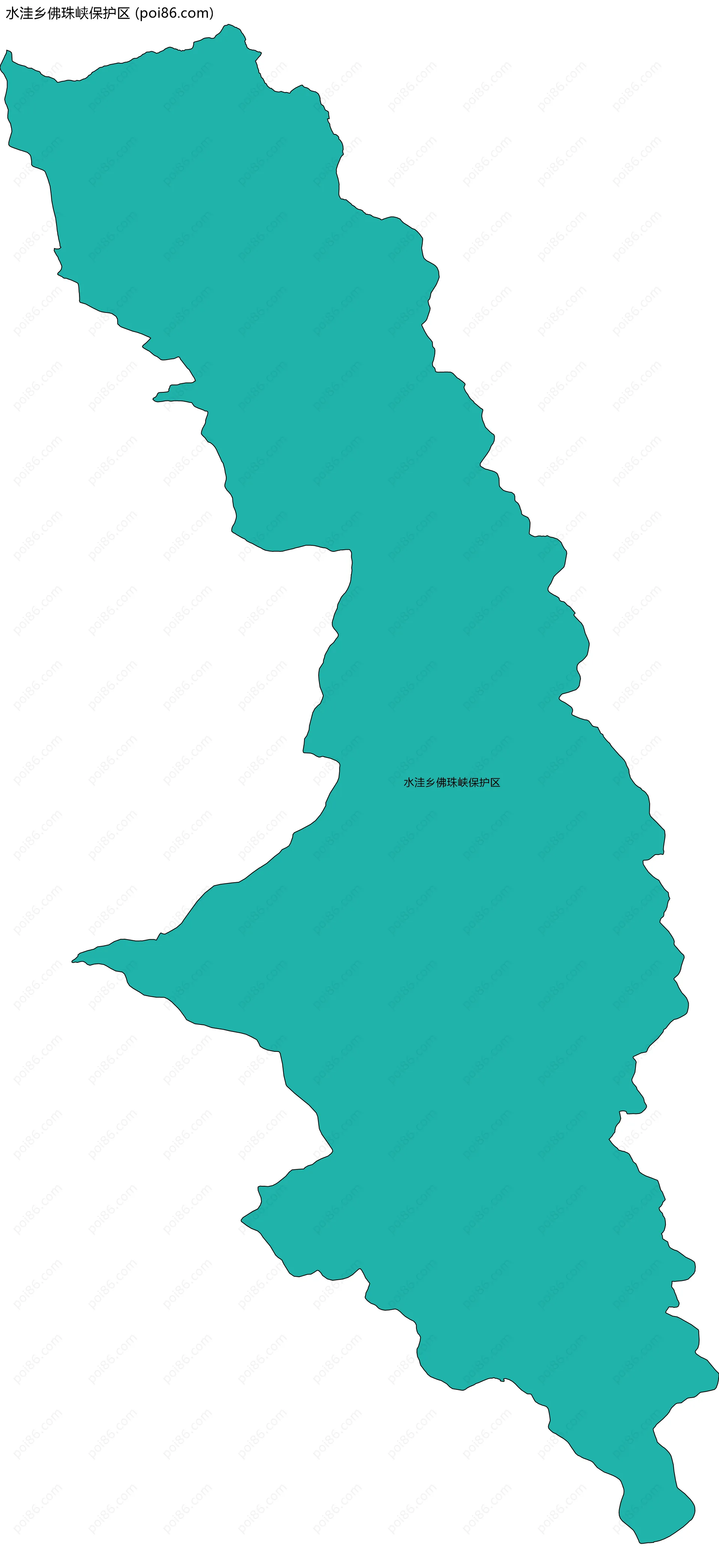 水洼乡佛珠峡保护区边界地图