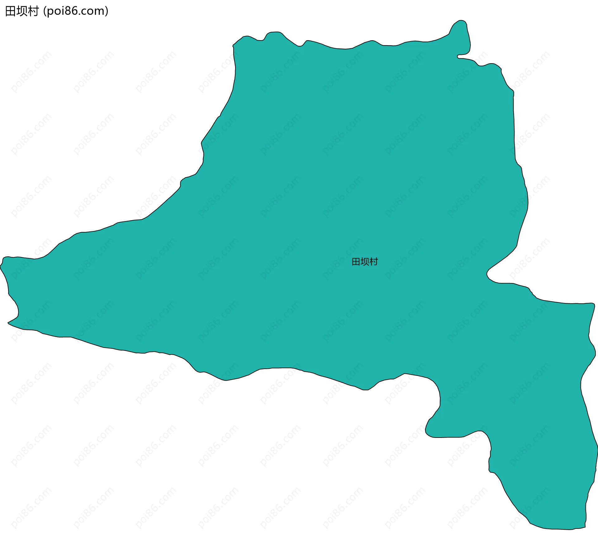 田坝村边界地图