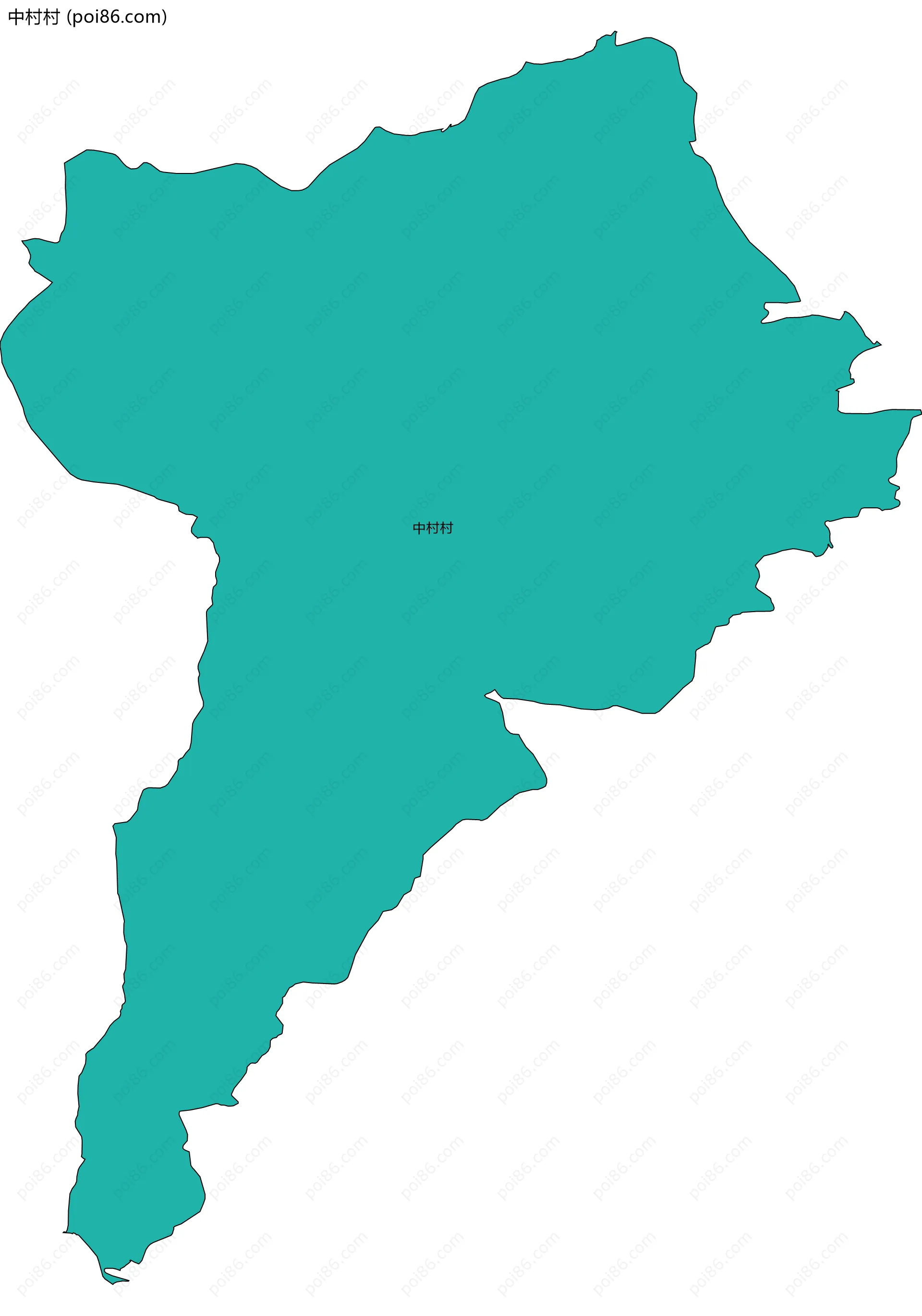 中村村边界地图