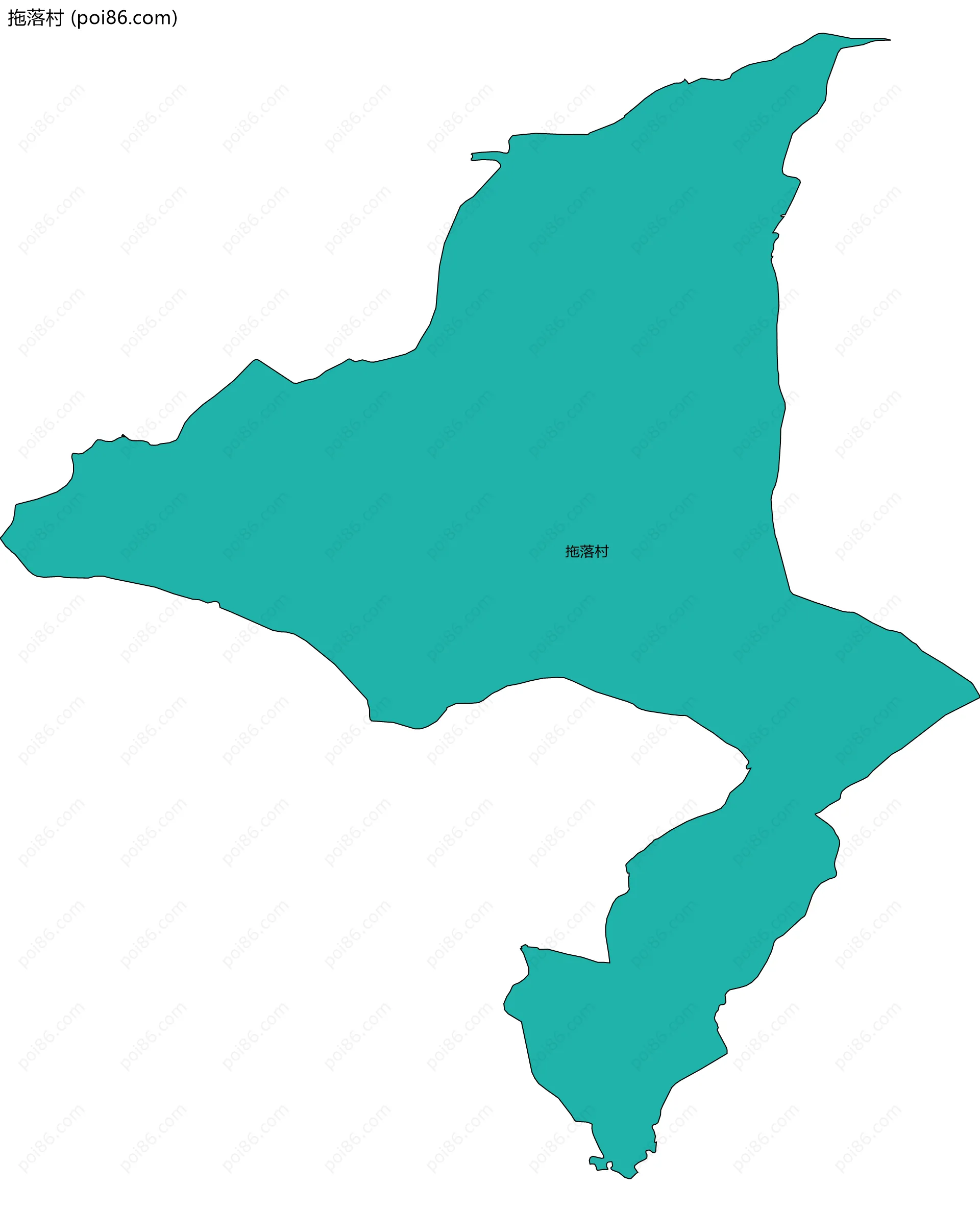 拖落村边界地图
