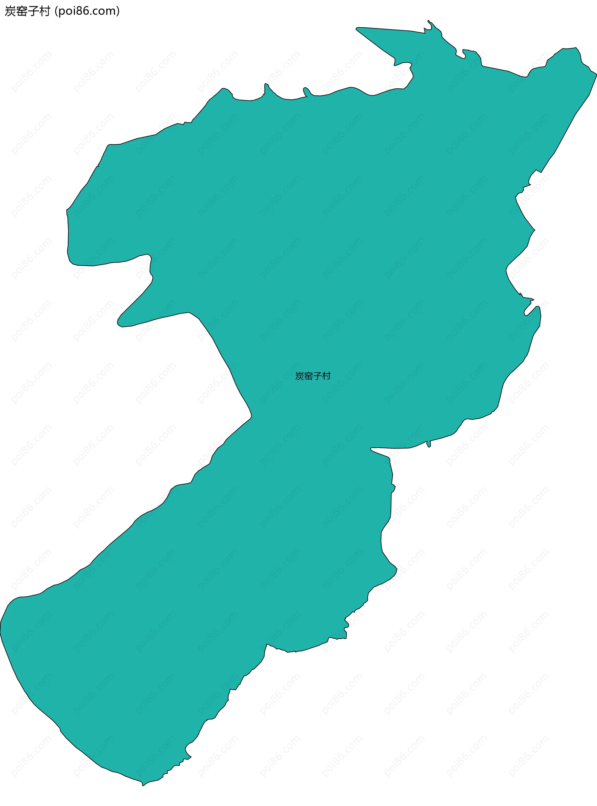 炭窑子村边界地图