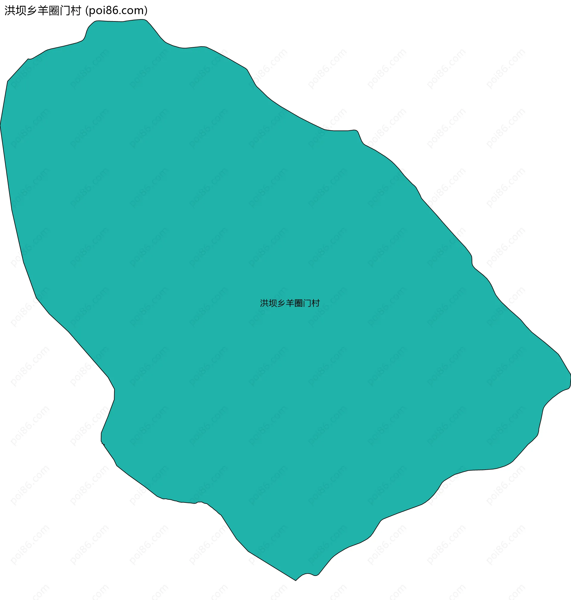 洪坝乡羊圈门村边界地图