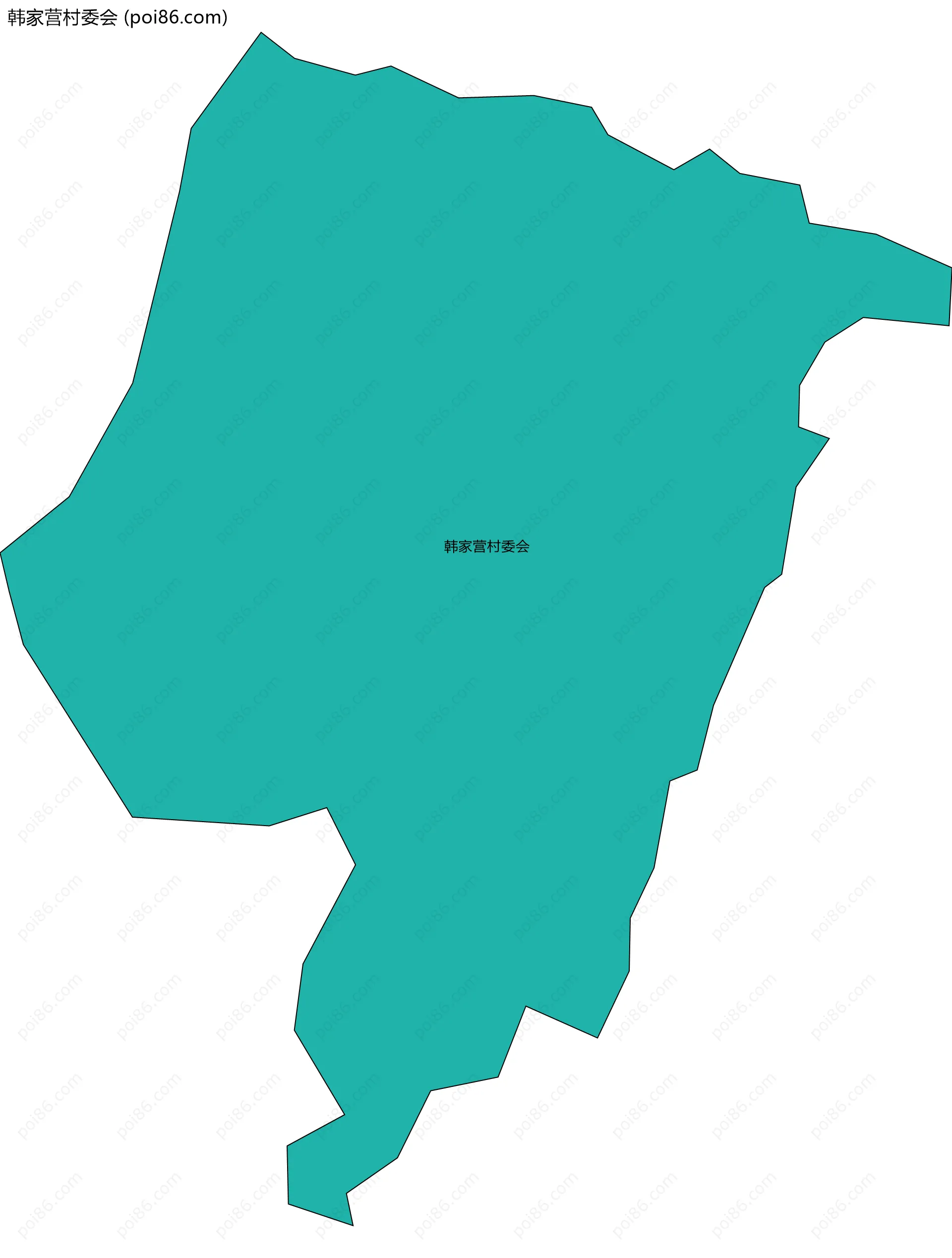 韩家营村委会边界地图