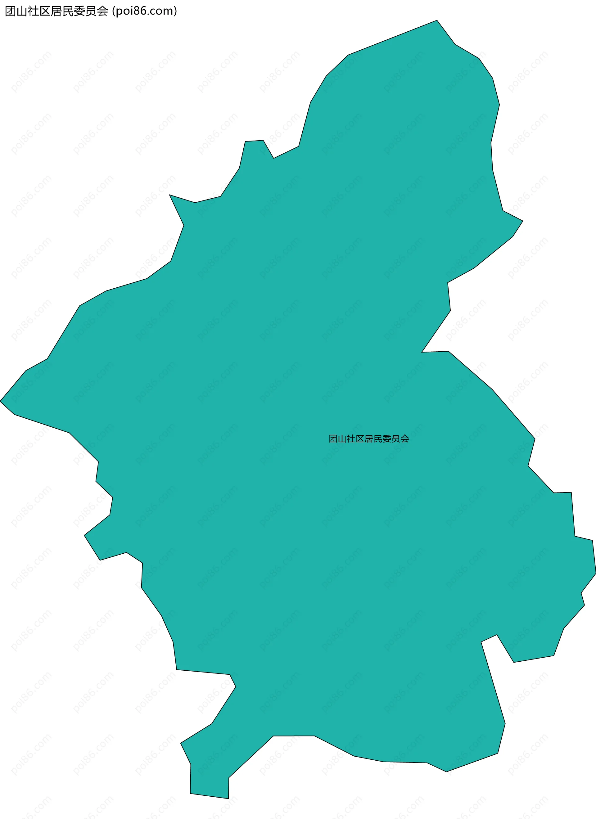 团山社区居民委员会边界地图