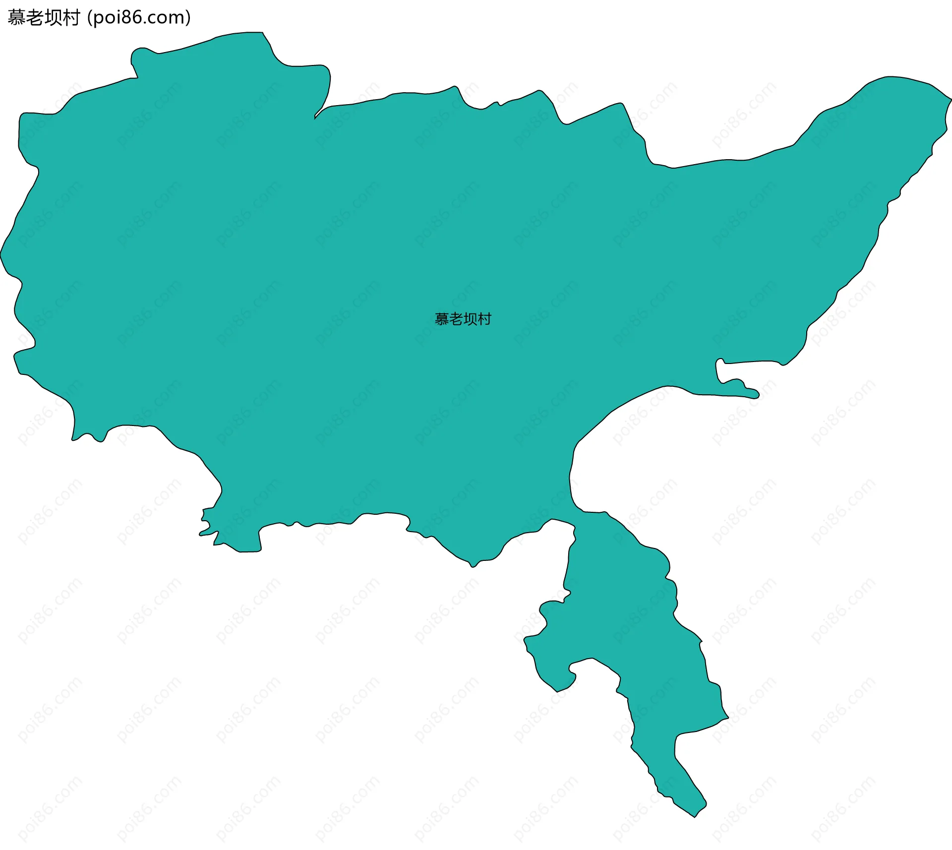 慕老坝村边界地图