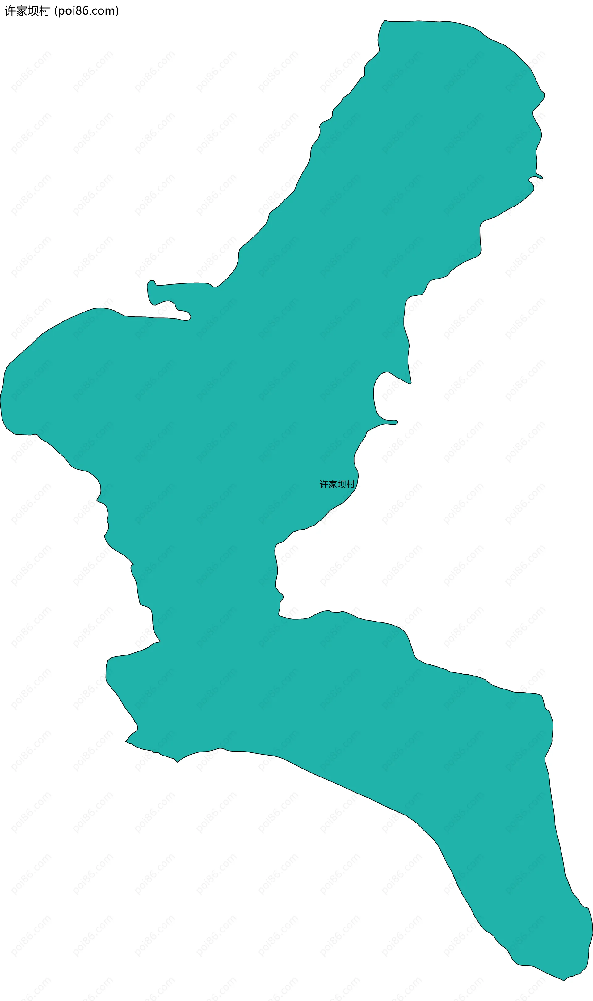 许家坝村边界地图