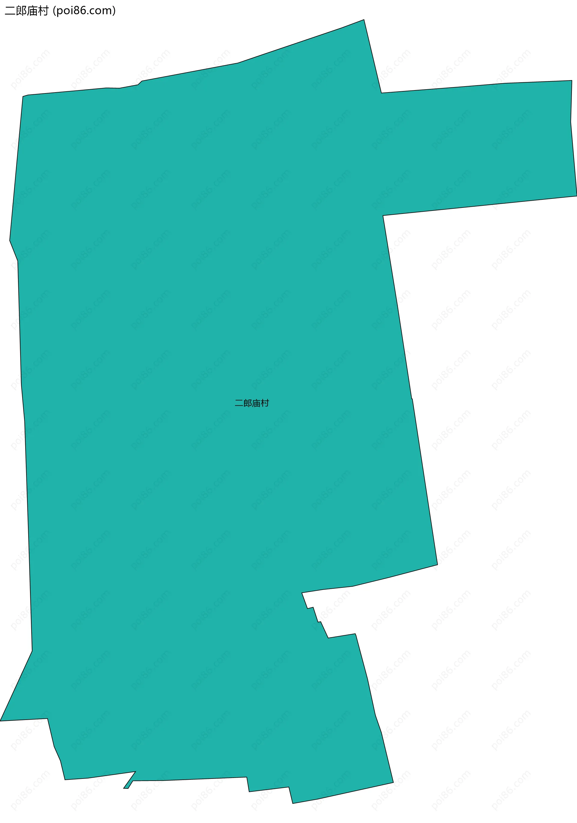 二郎庙村边界地图