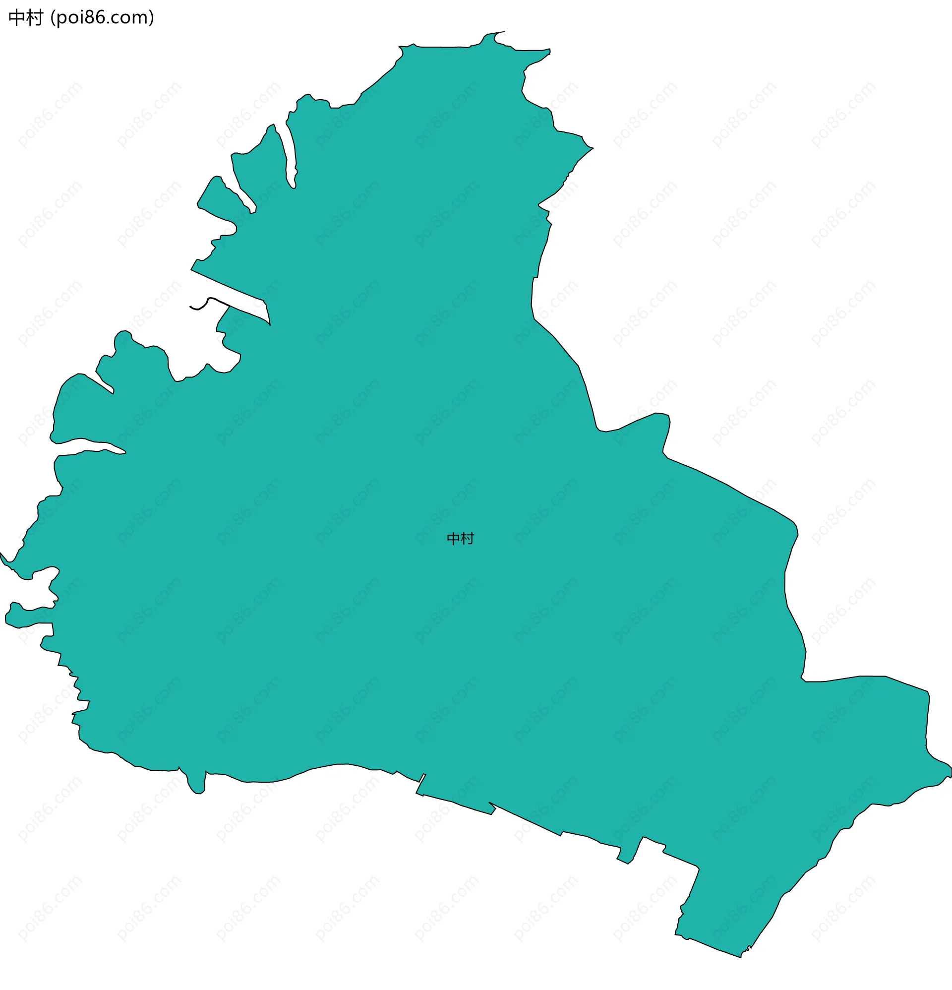 中村边界地图
