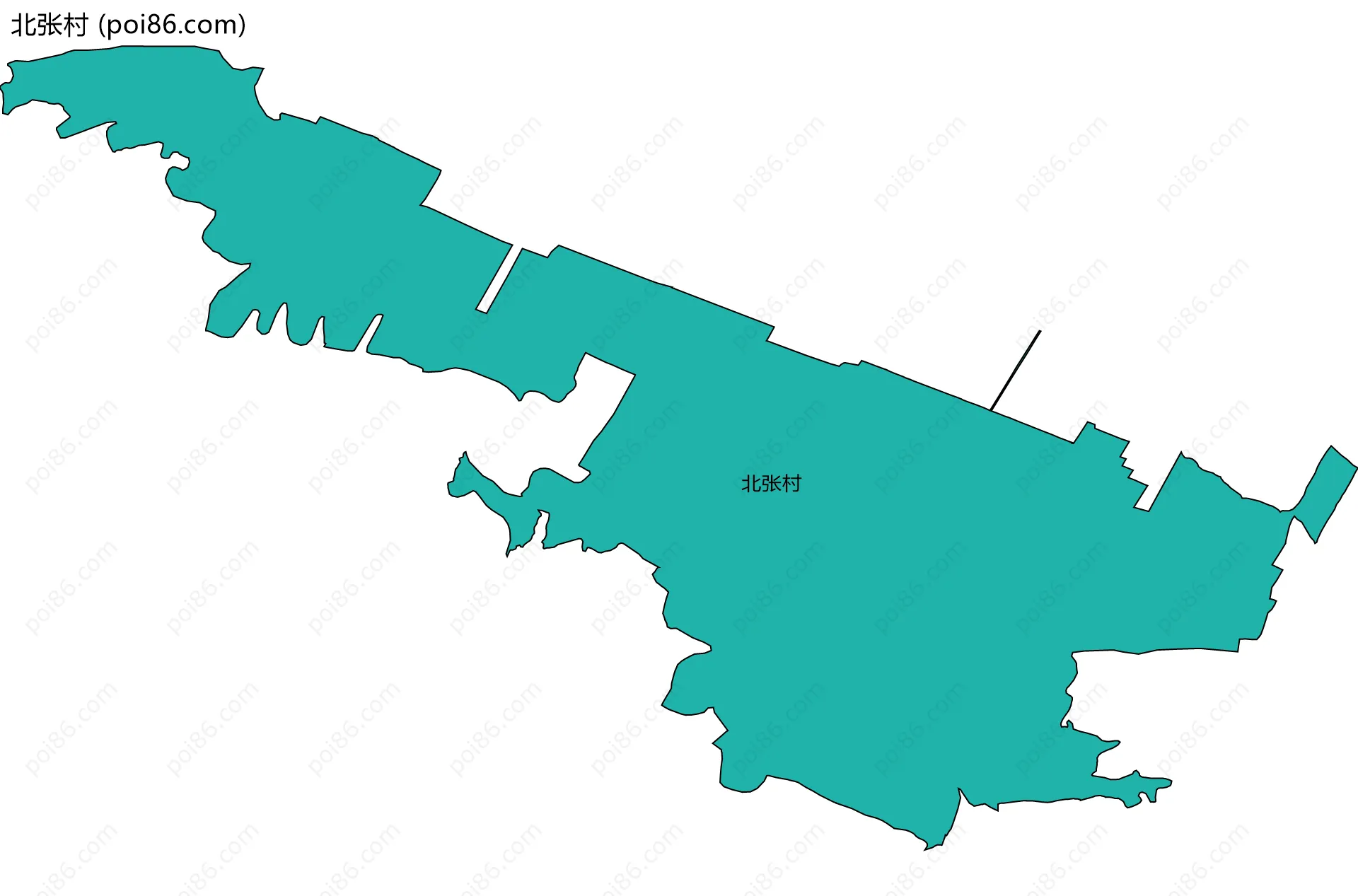 北张村边界地图