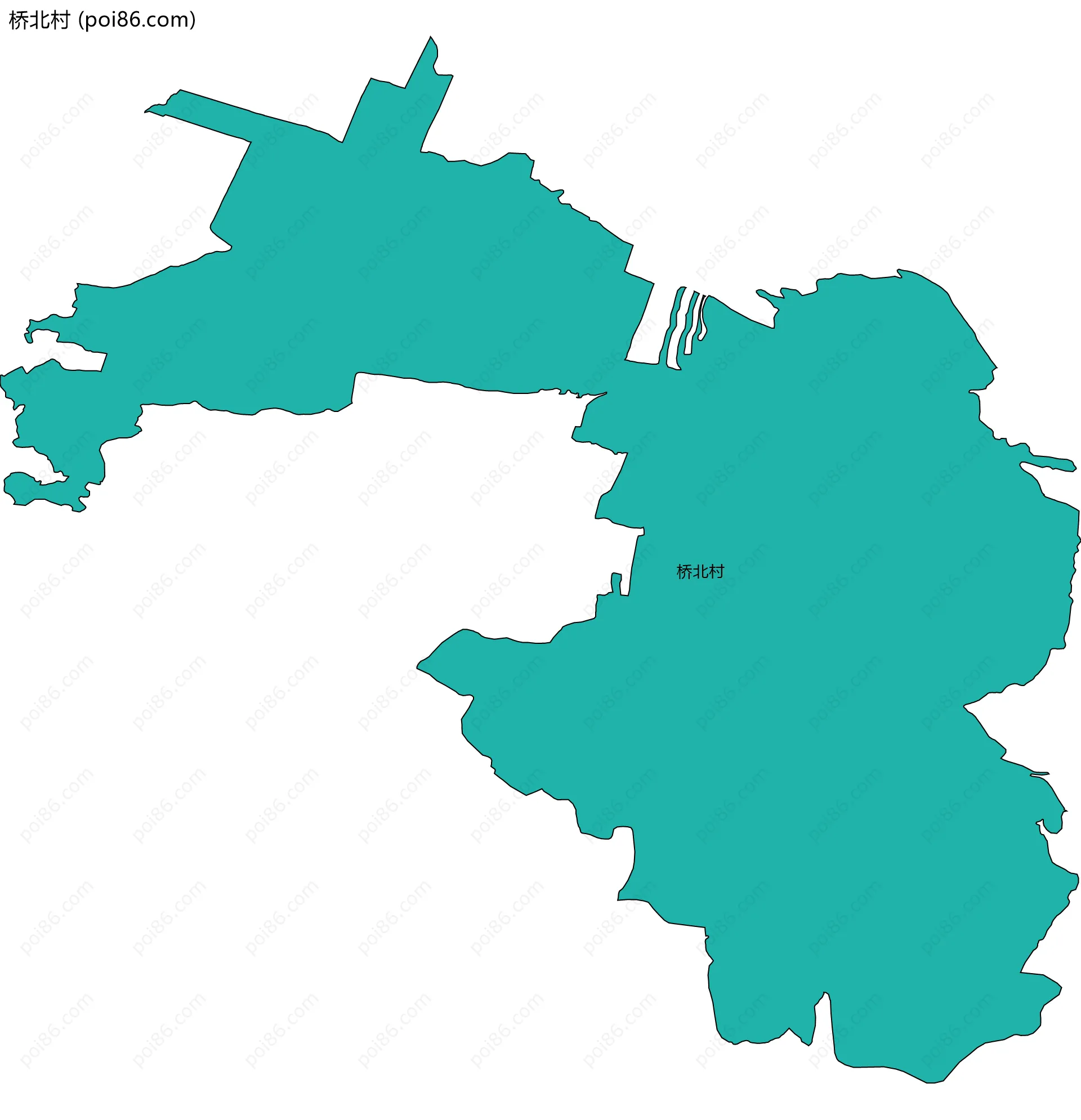 桥北村边界地图