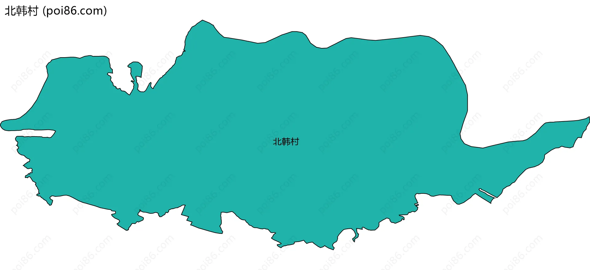 北韩村边界地图