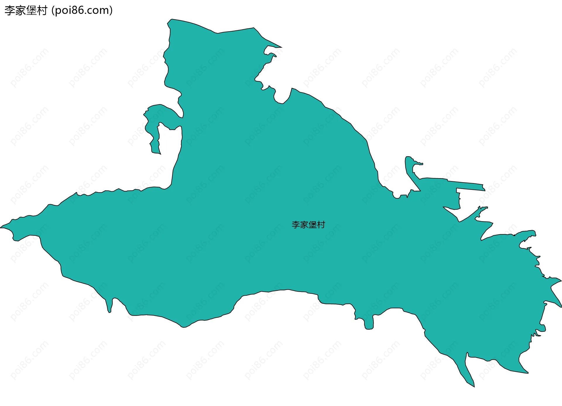 李家堡村边界地图