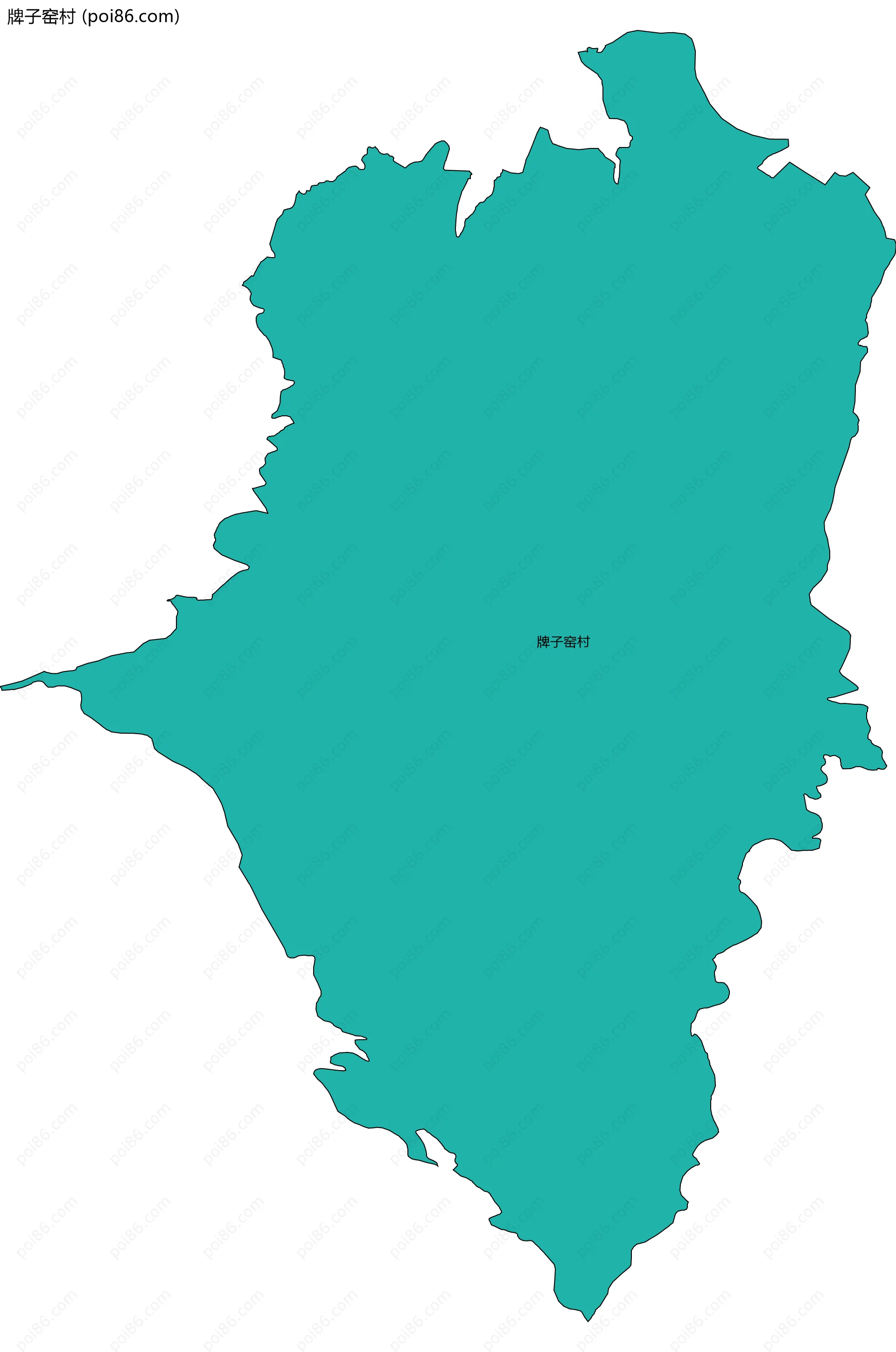 牌子窑村边界地图