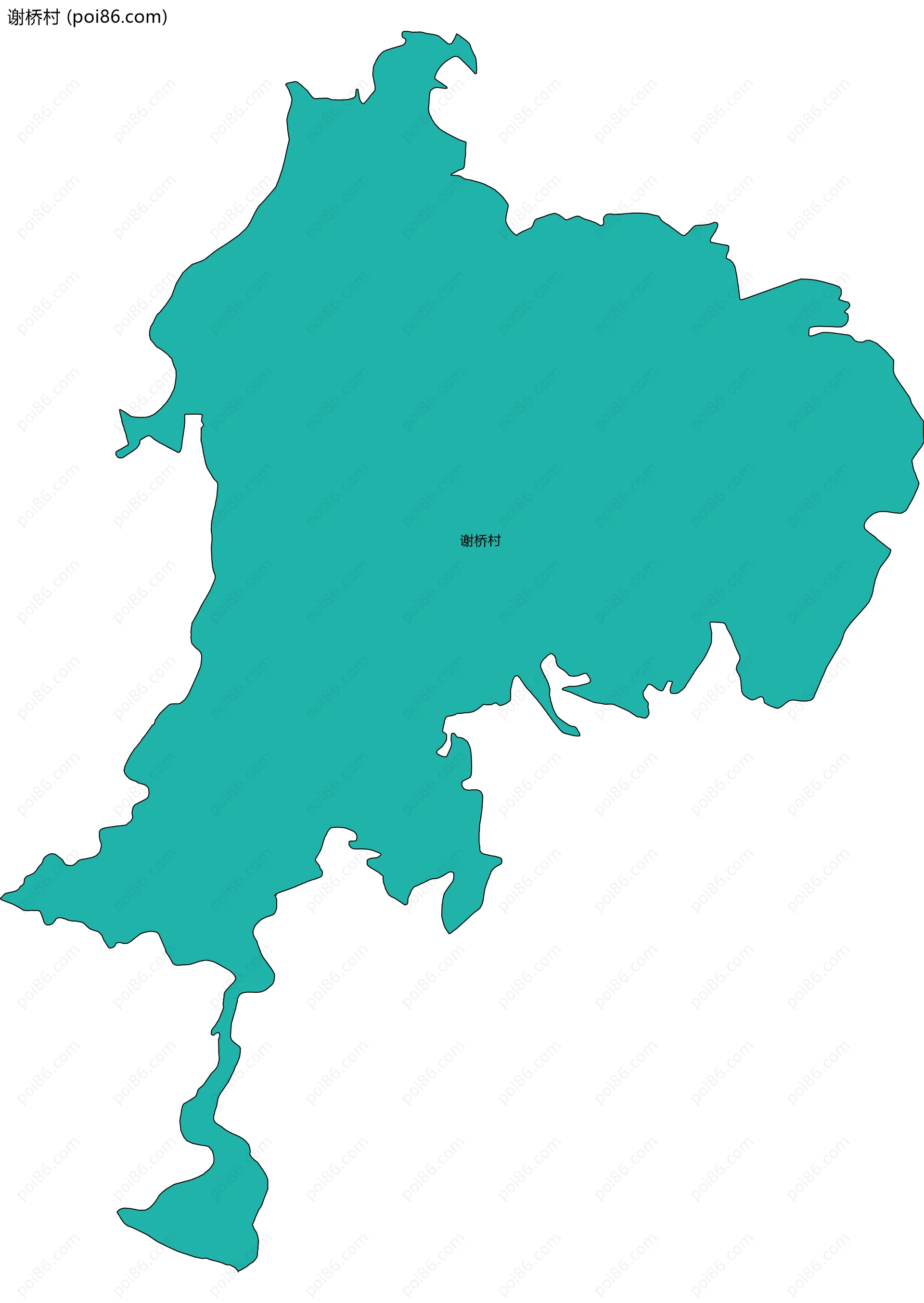 谢桥村边界地图