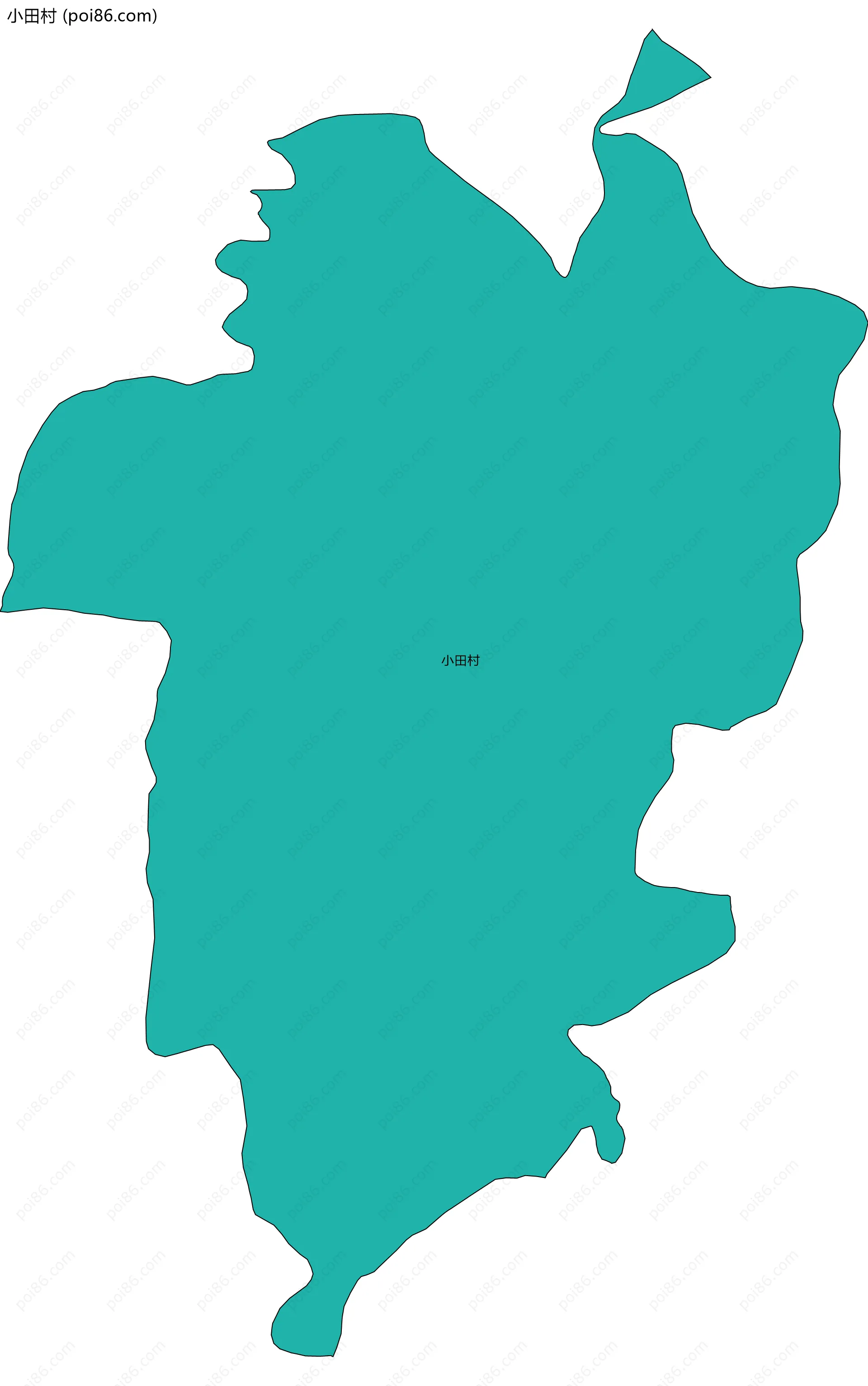 小田村边界地图