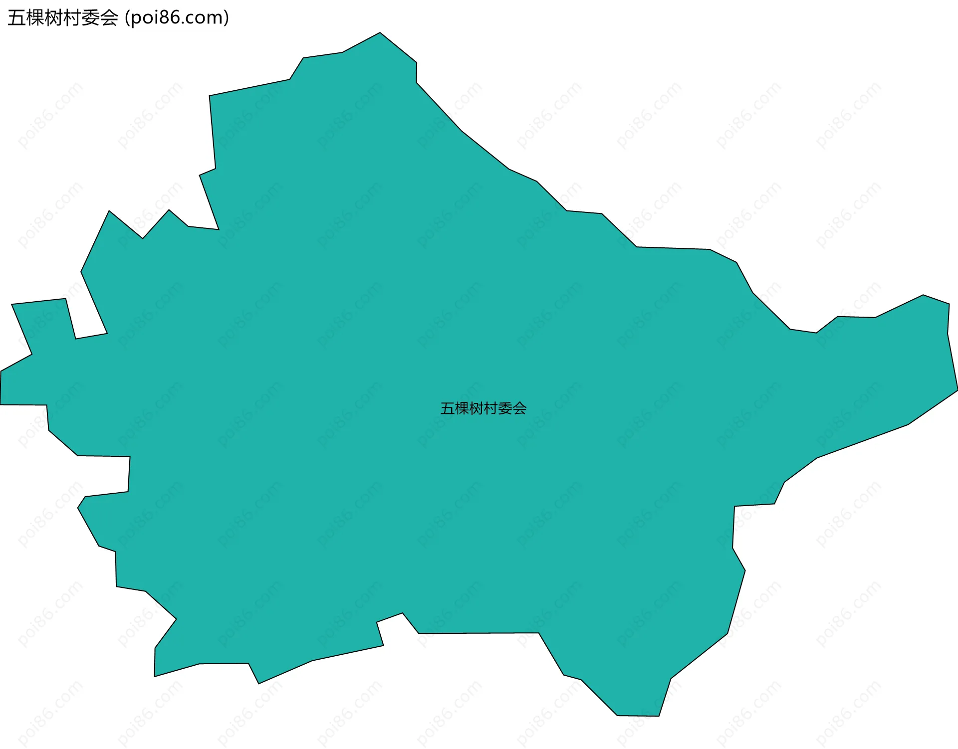 五棵树村委会边界地图