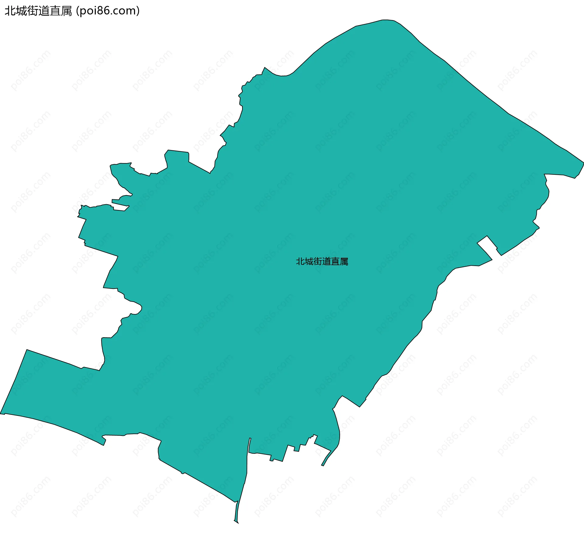 北城街道直属边界地图