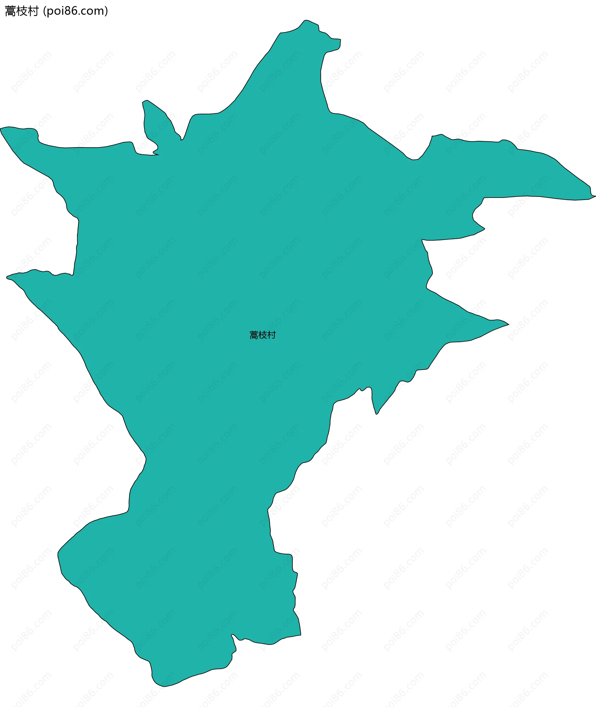 蒿枝村边界地图