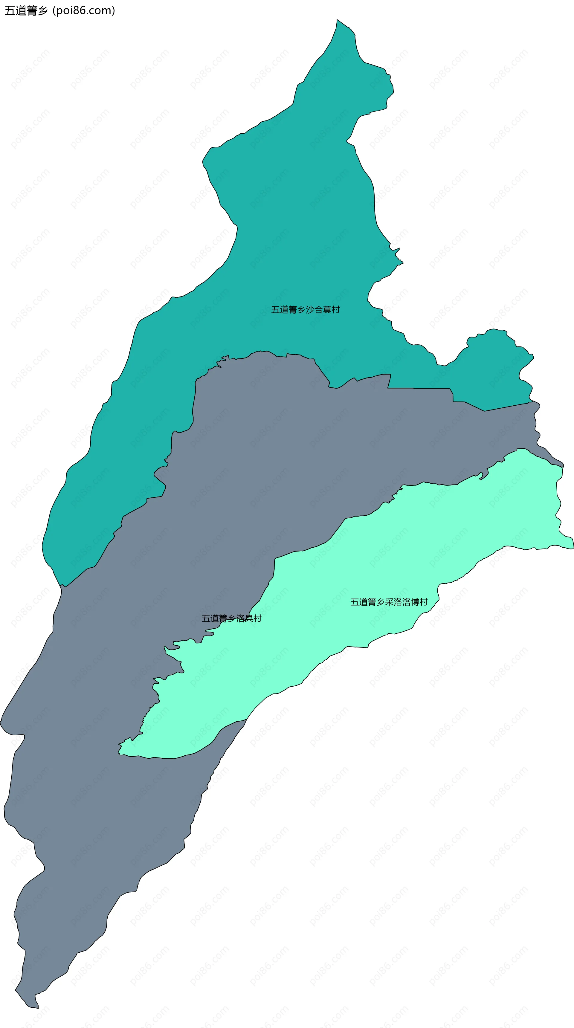 五道箐乡边界地图(五级行政区划)