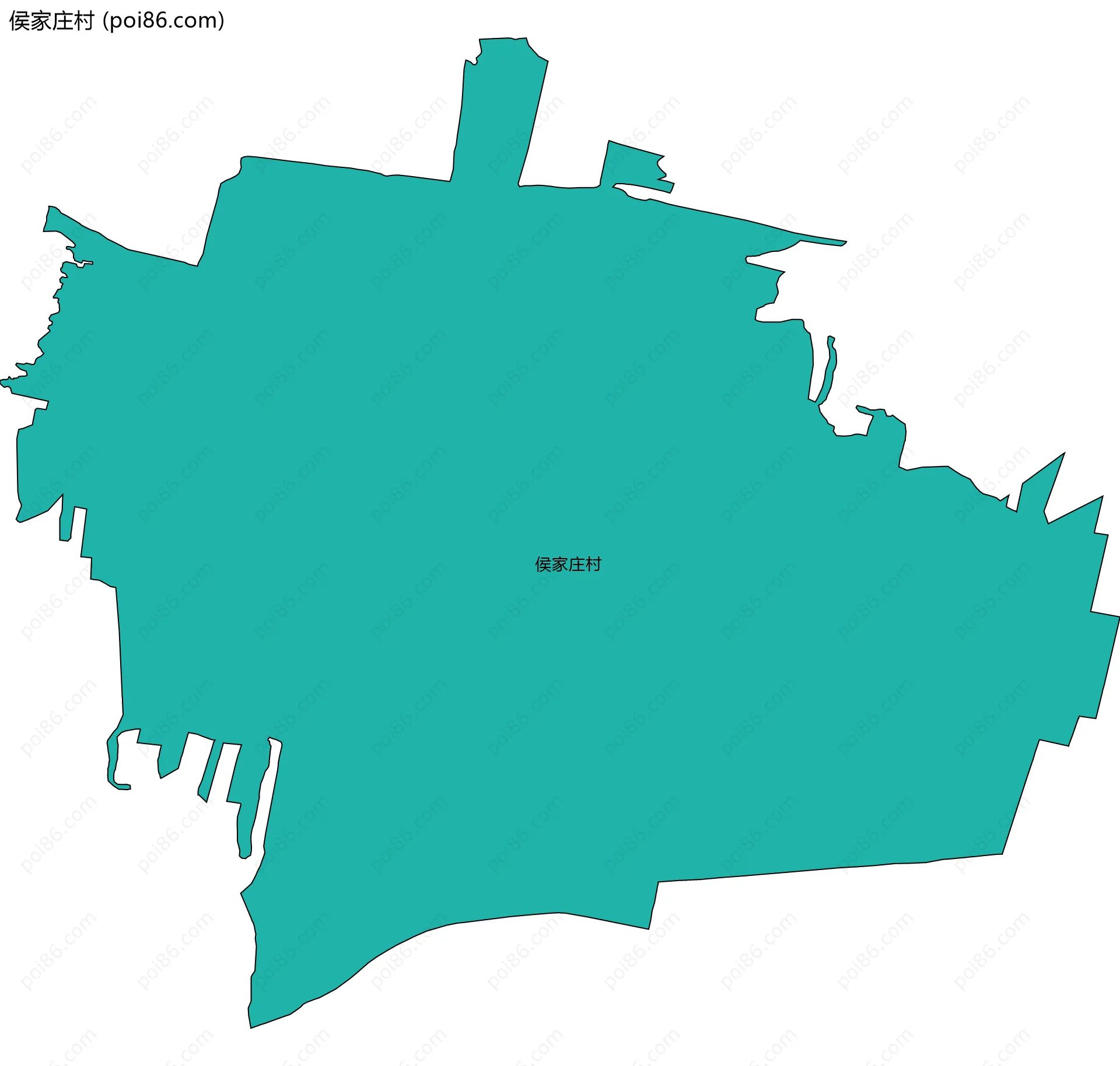 侯家庄村边界地图