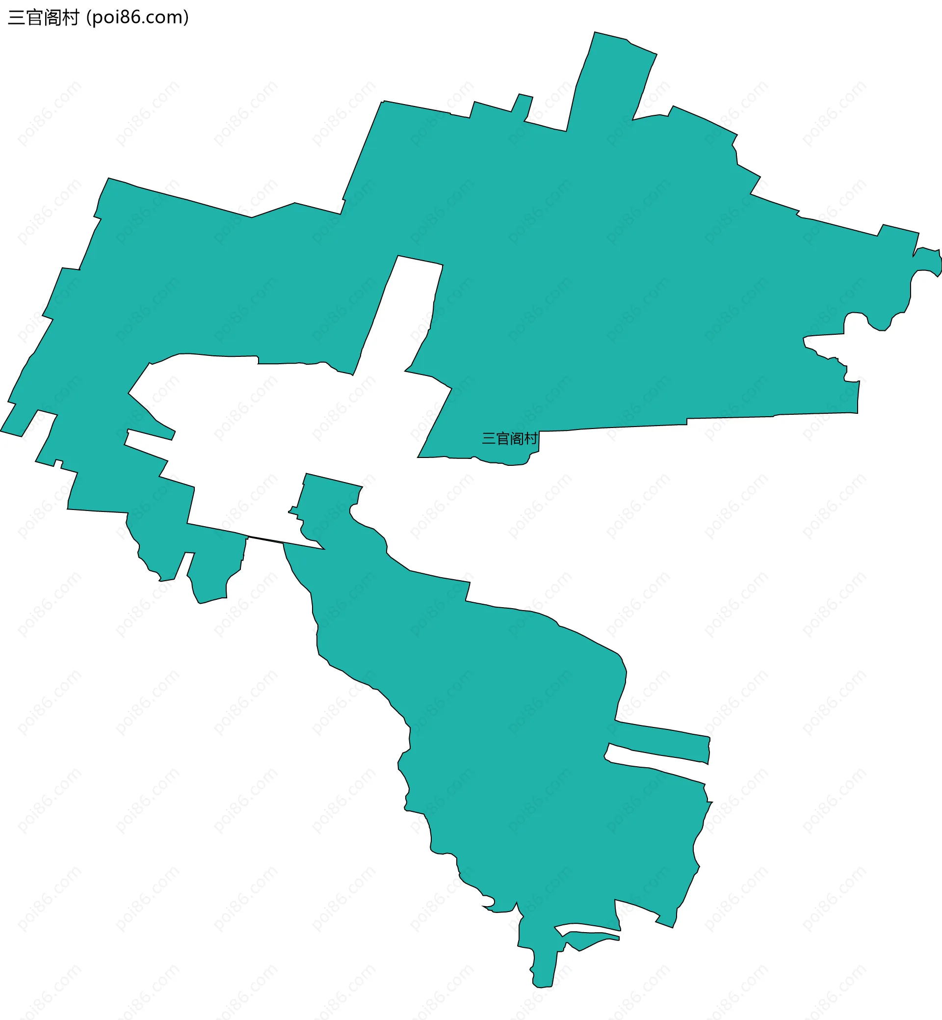 三官阁村边界地图