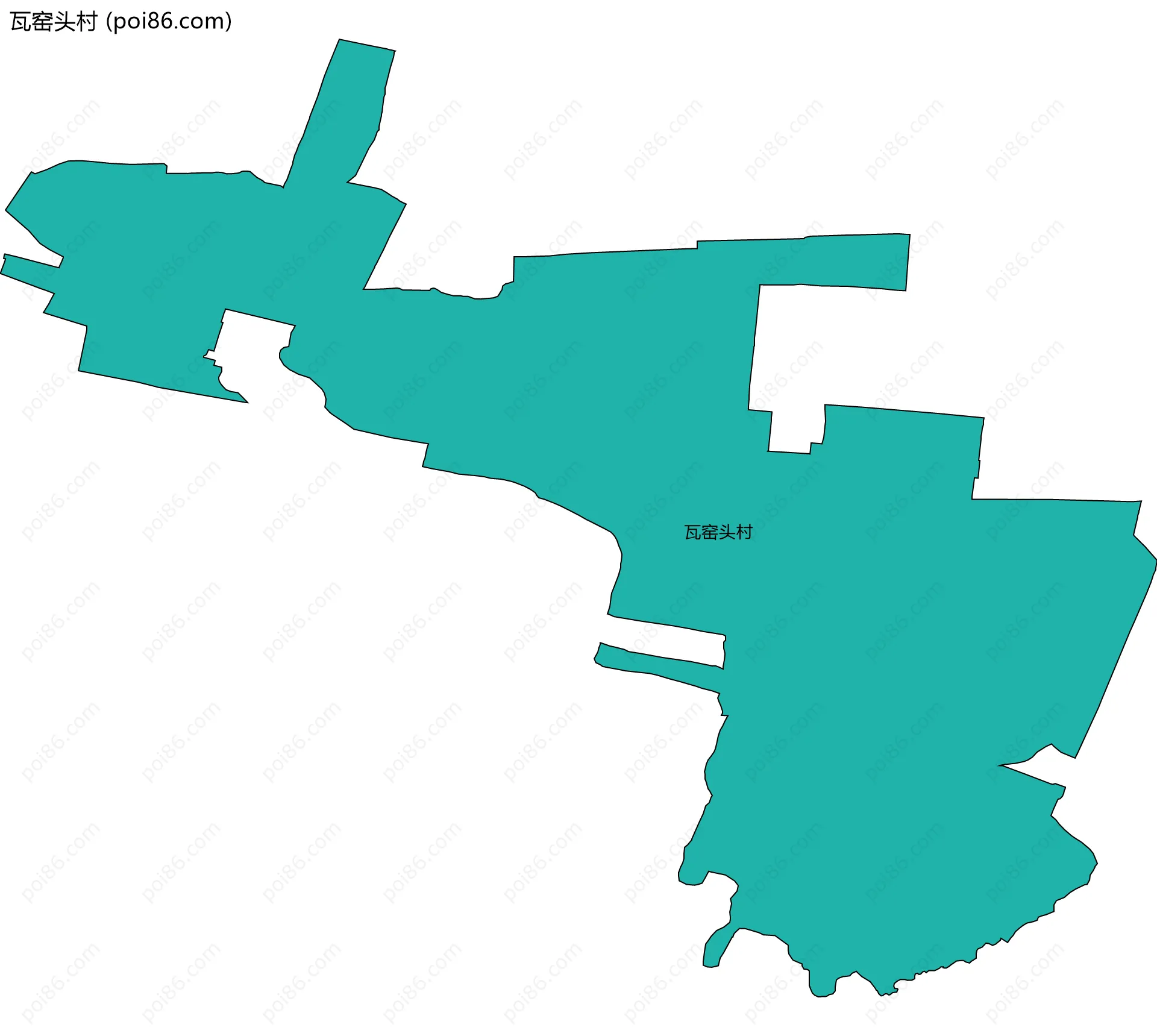 瓦窑头村边界地图
