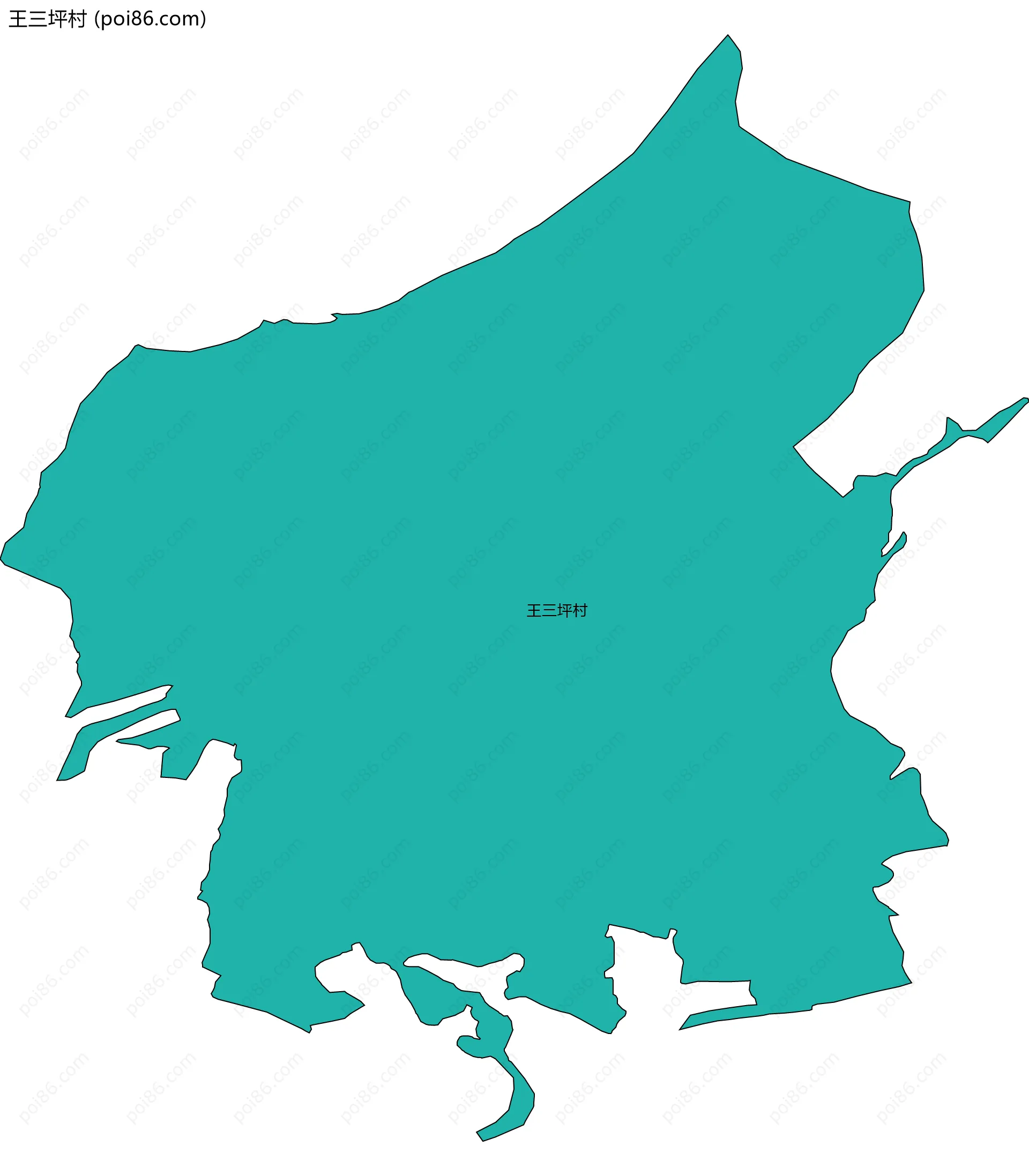 王三坪村边界地图