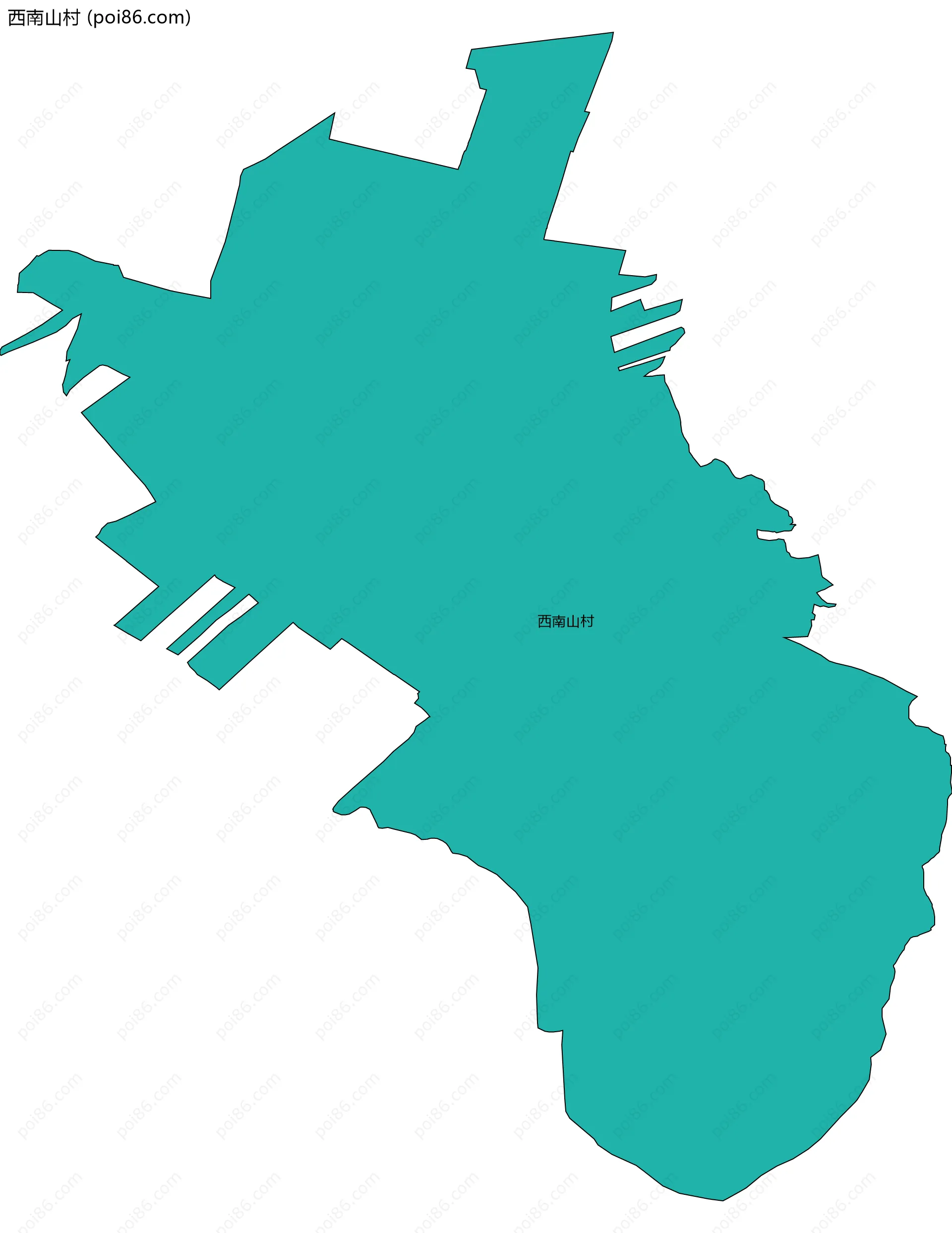 西南山村边界地图